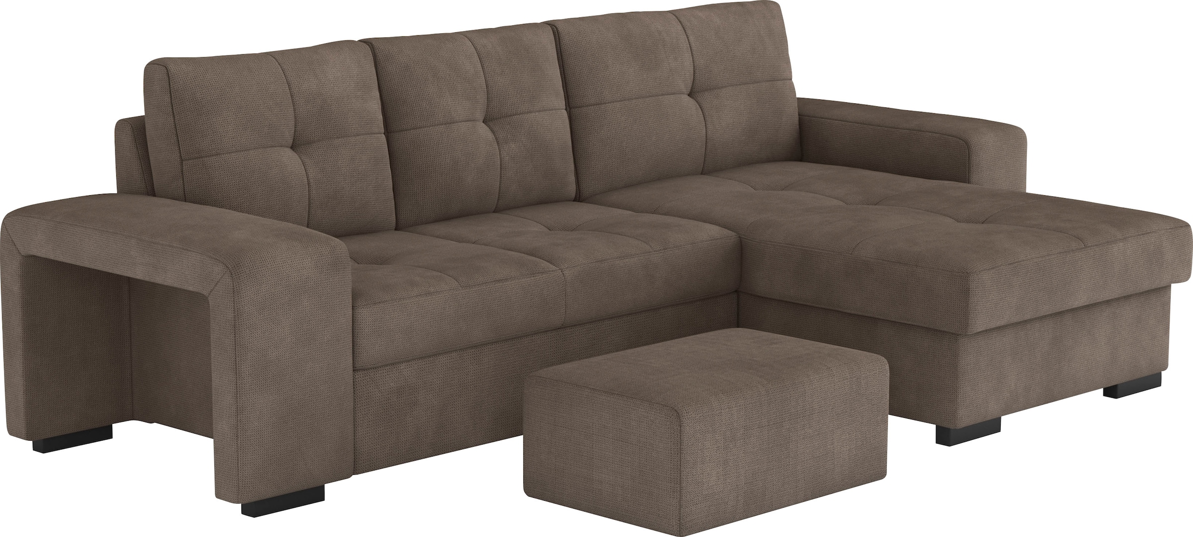 COTTA Ecksofa »Mattina L-Form«, inkl. Hocker, wahlweise mit Bettfunktion und Bettkasten