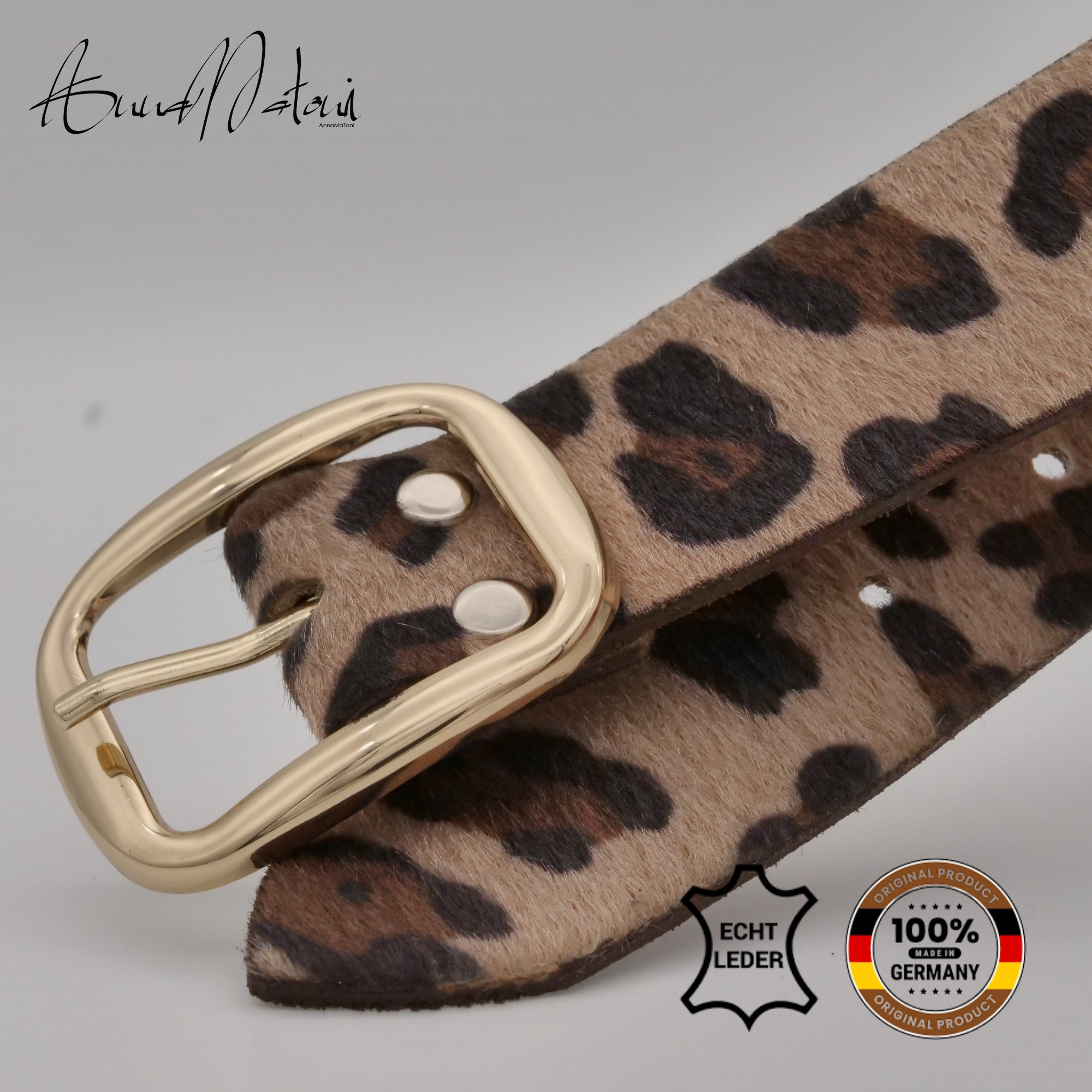AnnaMatoni Ledergürtel »AnnaMatoni Damen Ledergürtel in hochwertigem Kunstfell in Leo«