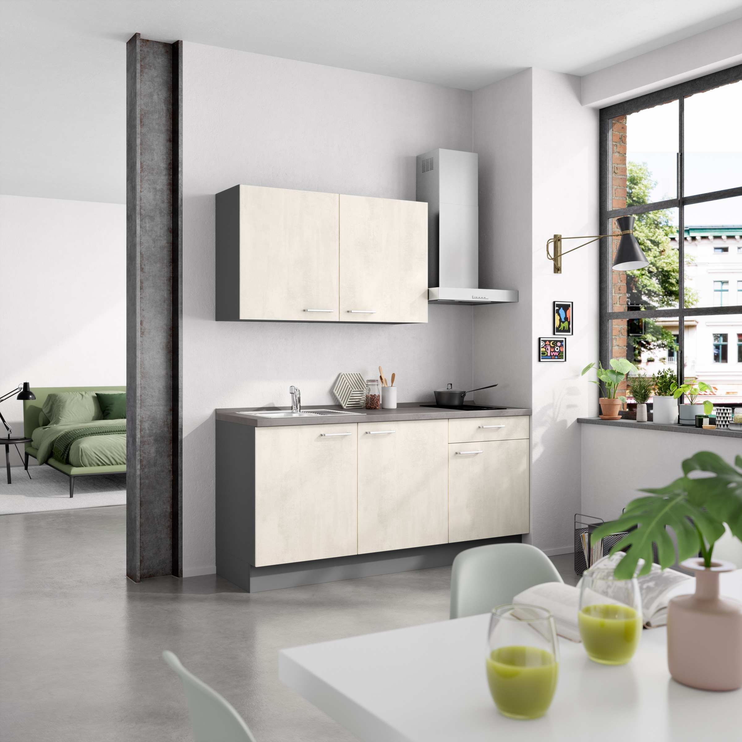 nobilia® Küchenzeile »"Riva I", NEU: individuell anpassbar mit gratis Profi-Beratung« vormontiert, Breite 180 cm, Ausrichtung wählbar, wahlw. mit E-Geräten