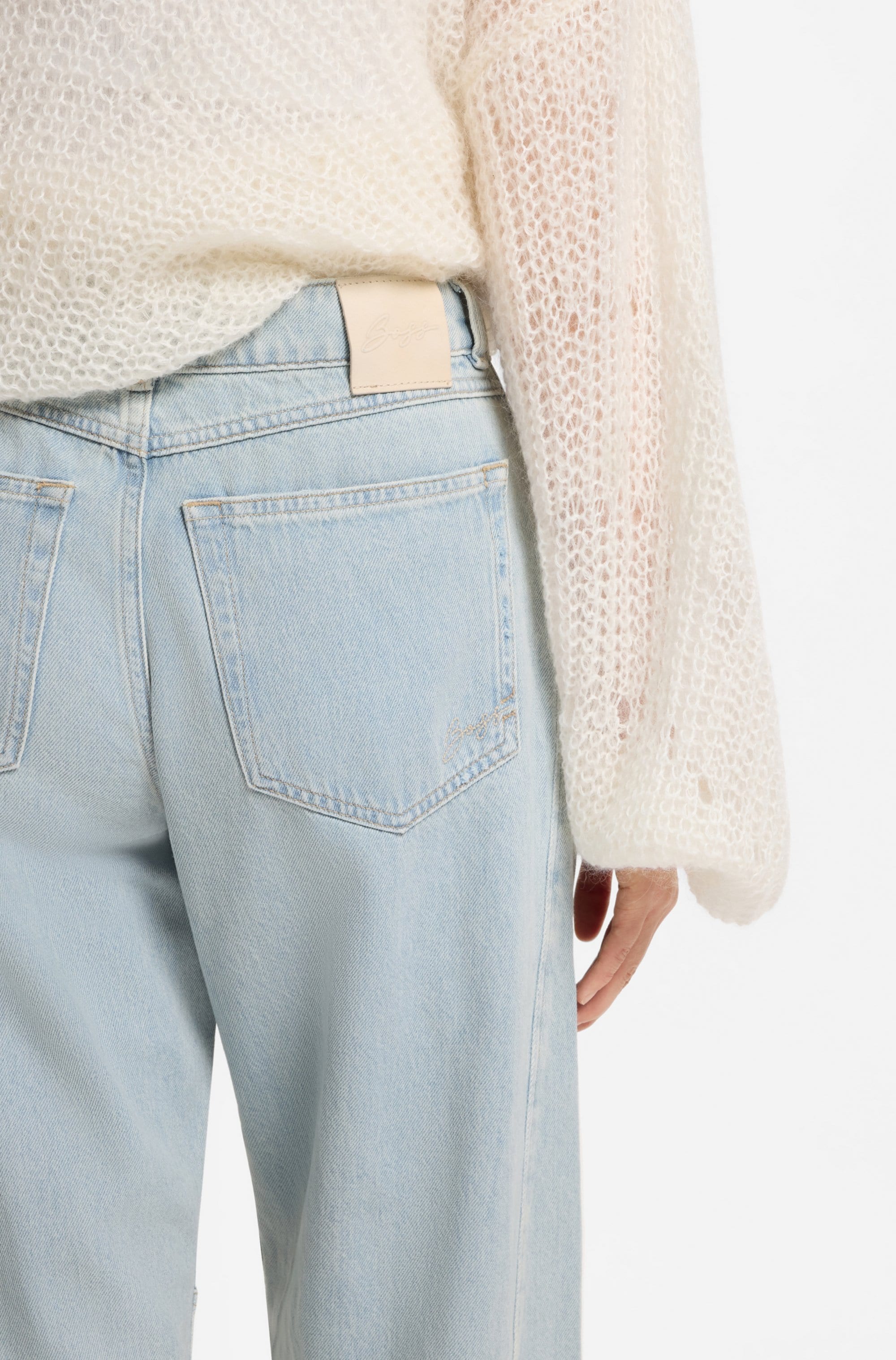 BOSS ORANGE High-waist-Jeans »BALOON HR 1.0 Premium Damenmode« mit Abnähern, Destroyed-Effekte