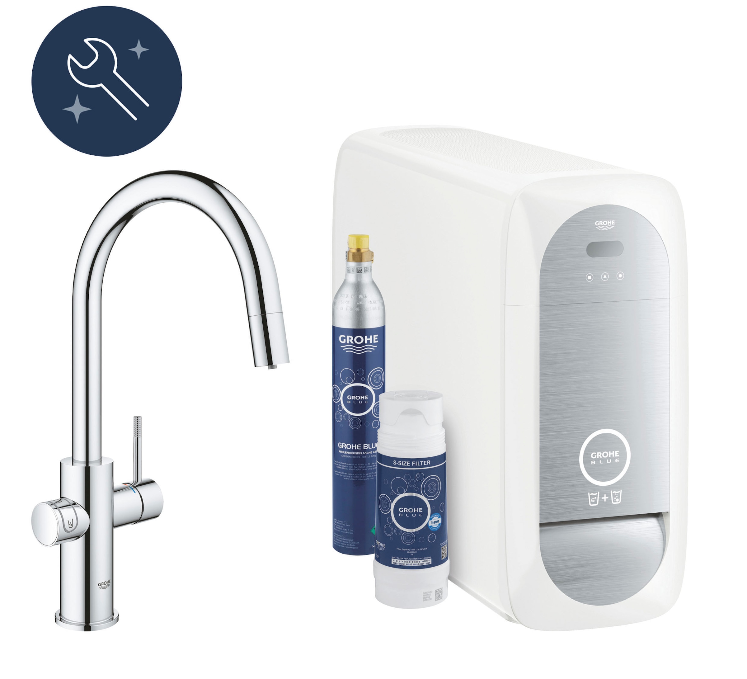 Grohe Untertisch-Trinkwassersystem »Grohe Blue«, (Packung), langlebige Oberfläche