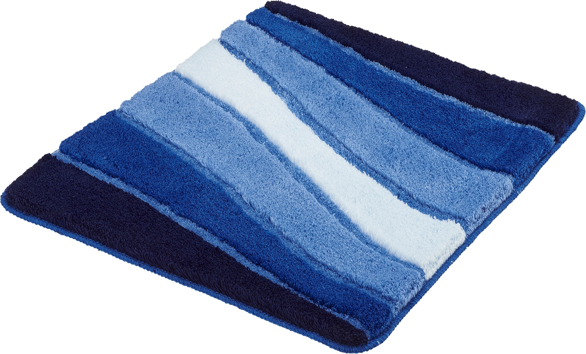 Kleine Wolke Badematte "Ocean, Badvorleger, Badezimmer Teppich" Höhe 21 mm rutschhemmend beschichtet fußbodenheizungsgeeignet Badteppich, Wellen Design, mit Farbverlauf, Hoch-Tief Effekt, waschbar