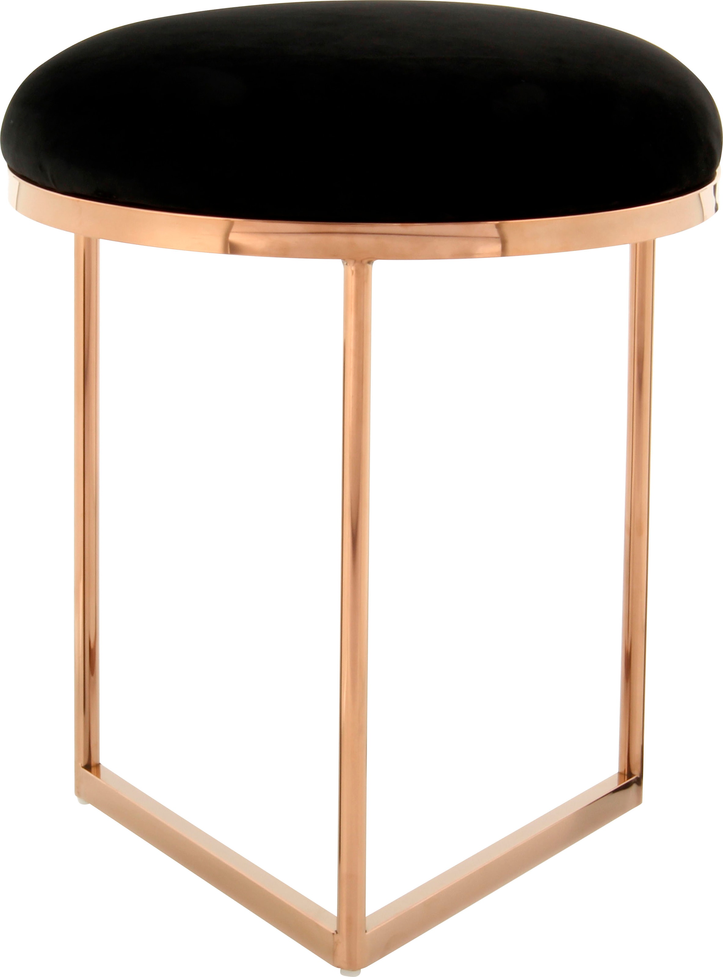 Kayoom Sitzhocker »Hocker Wynona 325, in stilvollem Design, mit dreieckiger Grundform«, (1 St.), glamourös, hochwertig, mit gepolsterter Sitzfläche in runder Form