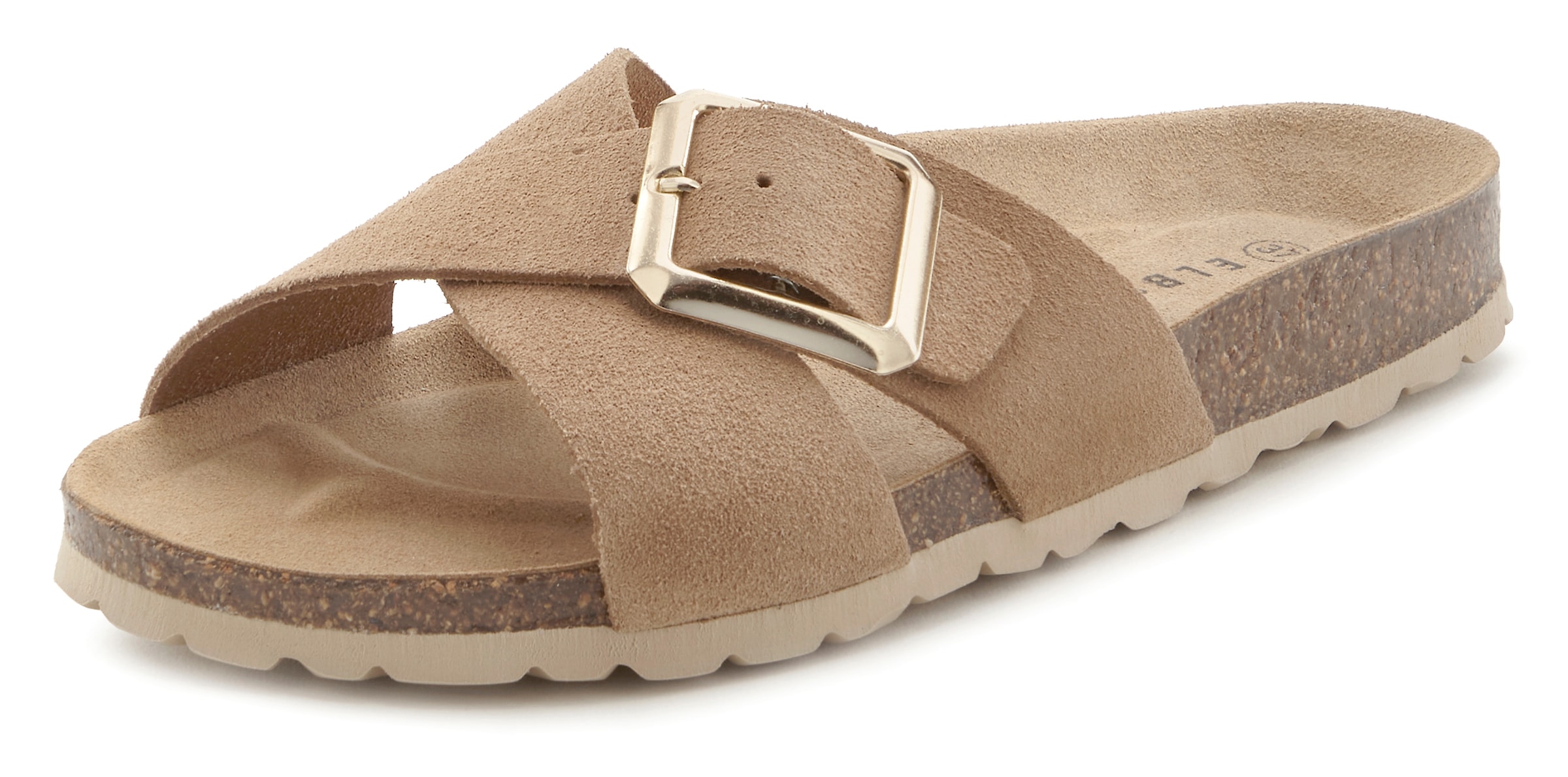 Elbsand Pantolette »Mule, Sandale, offener Schuh,«, aus hochwertigem Leder mit weichem Komfortkorkfußbett