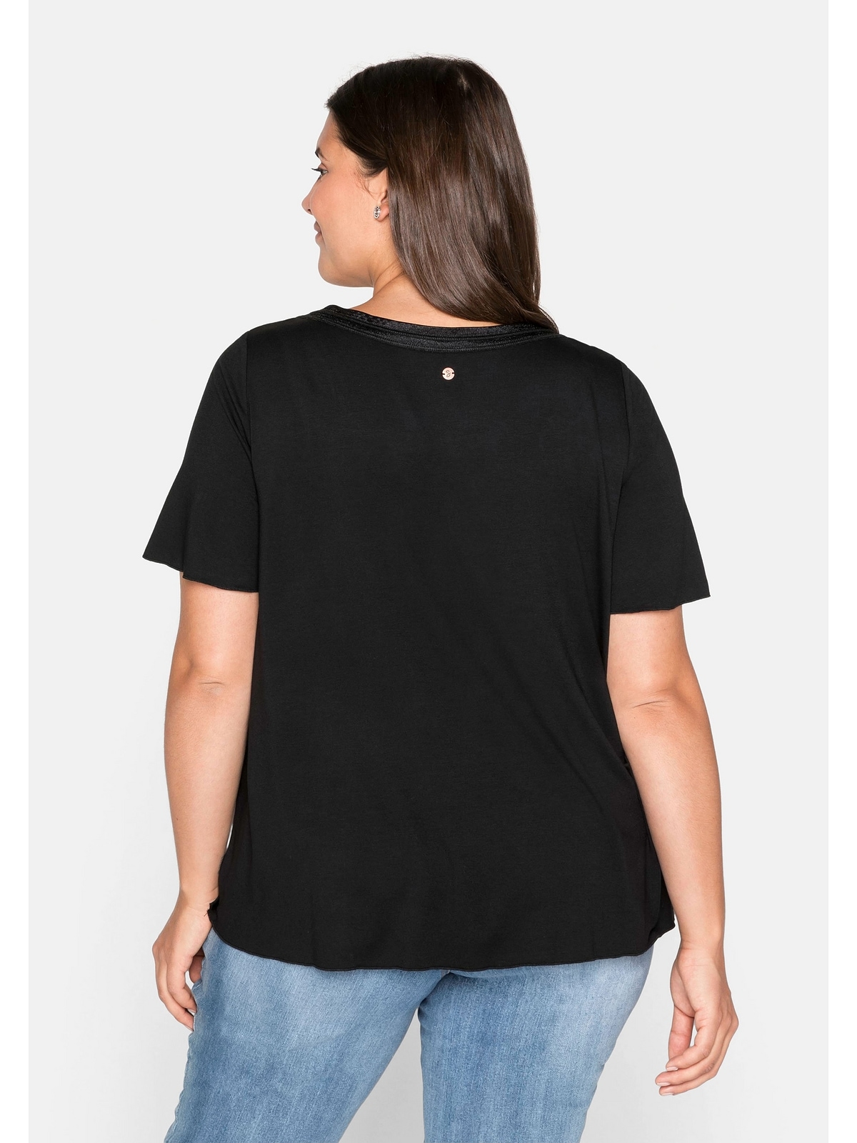 | Sheego A-Linie in dekorativer T-Shirt für Größen«, Blende bestellen »Große mit BAUR