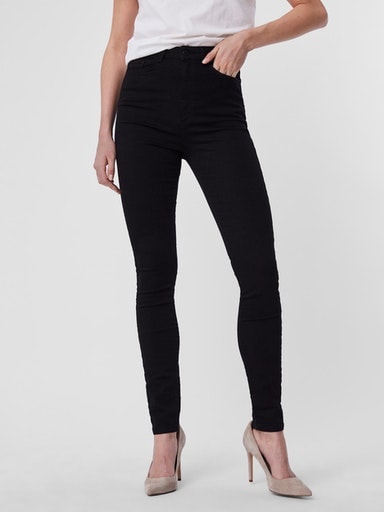 Vero Moda Skinny-fit-Jeans "VMSANDRA SHR SKINNY JEANS BLACK NOOS"