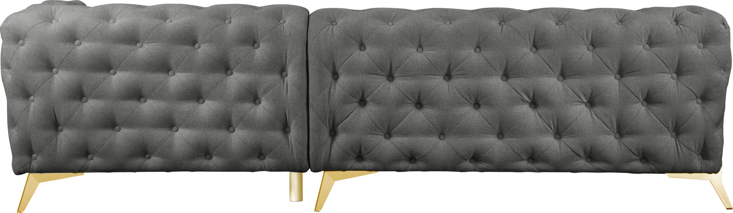 Leonique Chesterfield-Sofa »Amaury L-Form«, moderne Chersterfield-Optik, Breite 262 cm, Fußfarbe wählbar