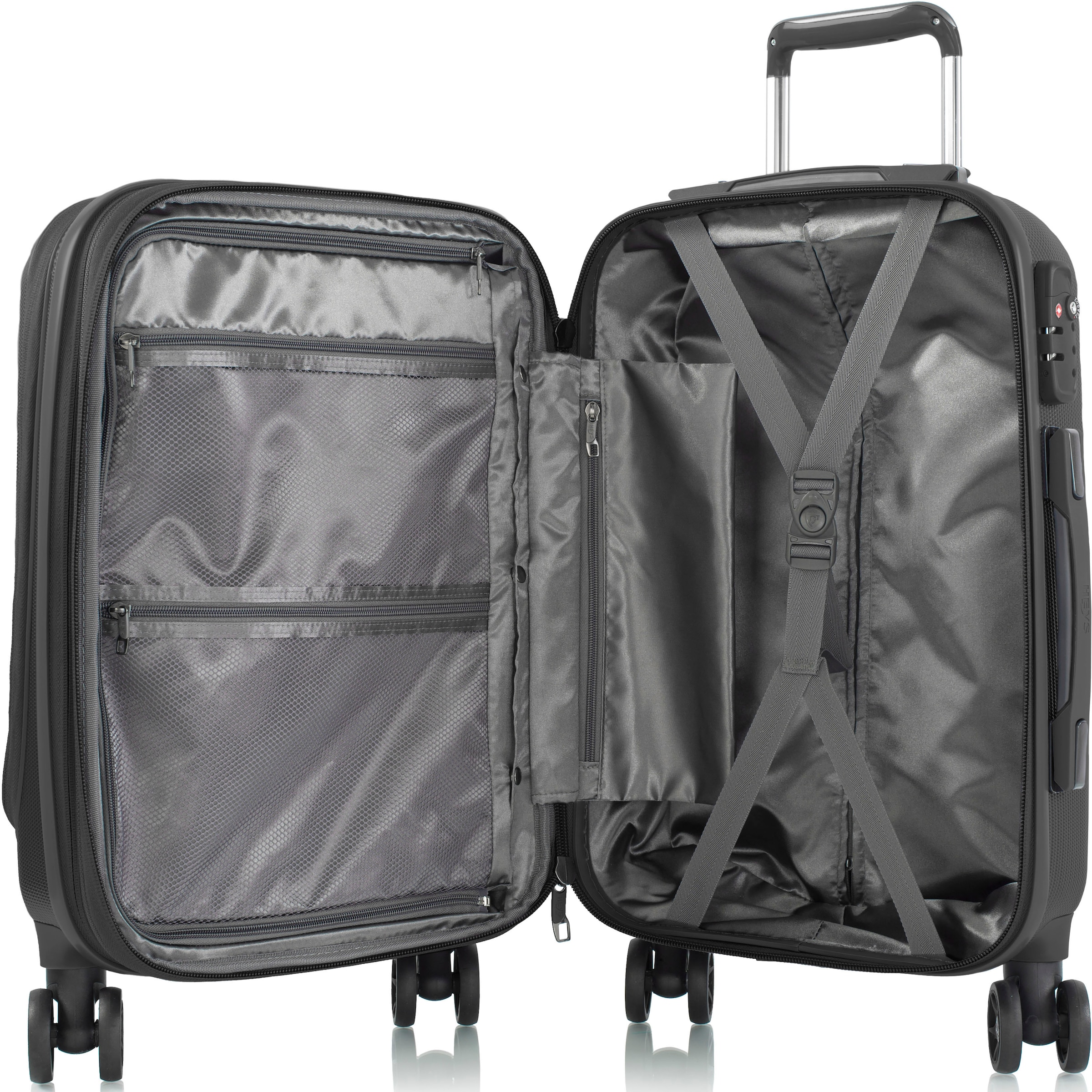 Heys Hartschalen-Trolley »Vantage Smart Access, 53 cm«, 4 Rollen, Handgepäck-Koffer mit Frontzugangsfach; mit gepolsterter Laptoptasche