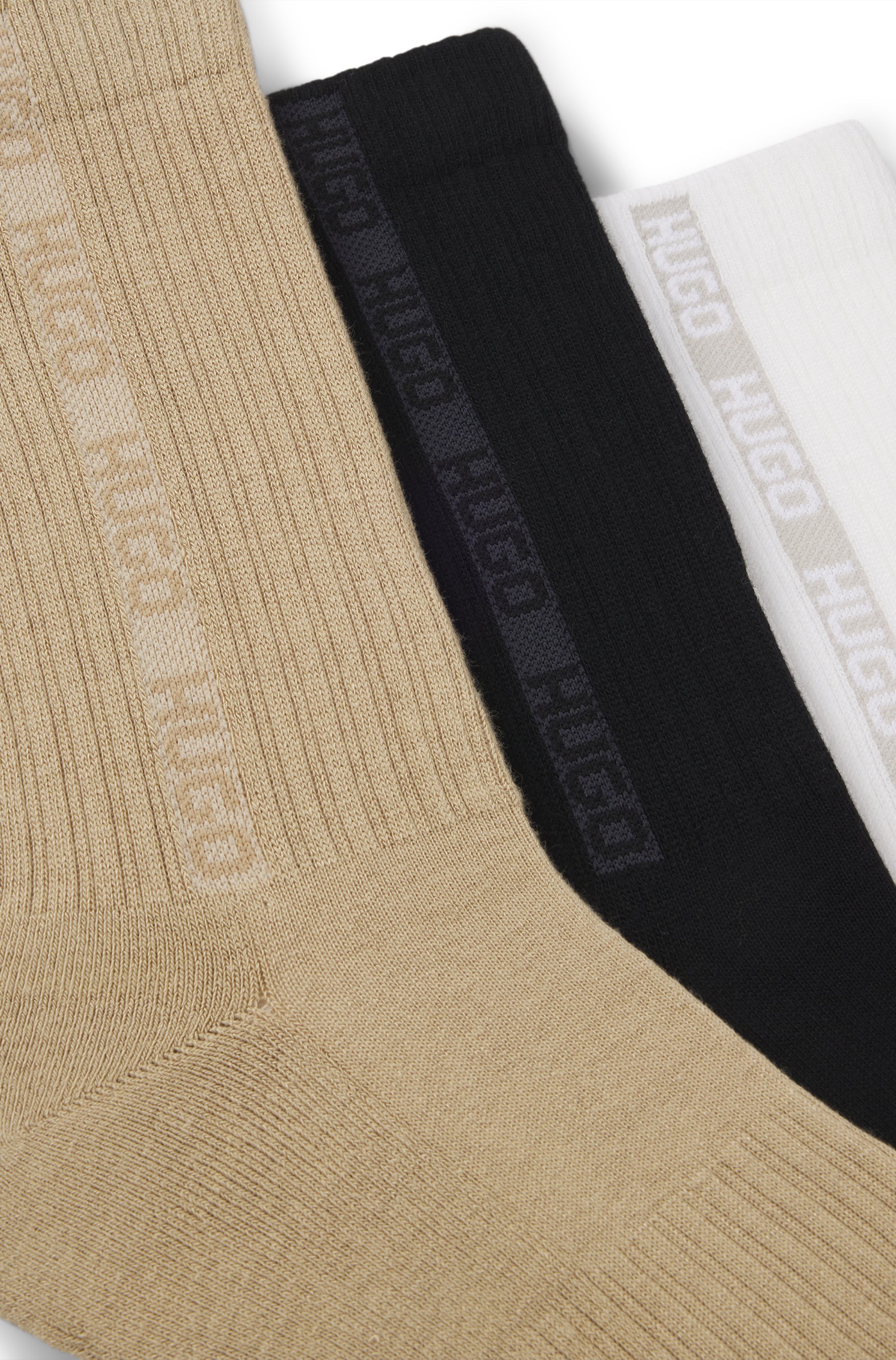 Thumbnail - HUGO Underwear Basicsocken "3P QS RIB TAPE MD" mit Rippdetails