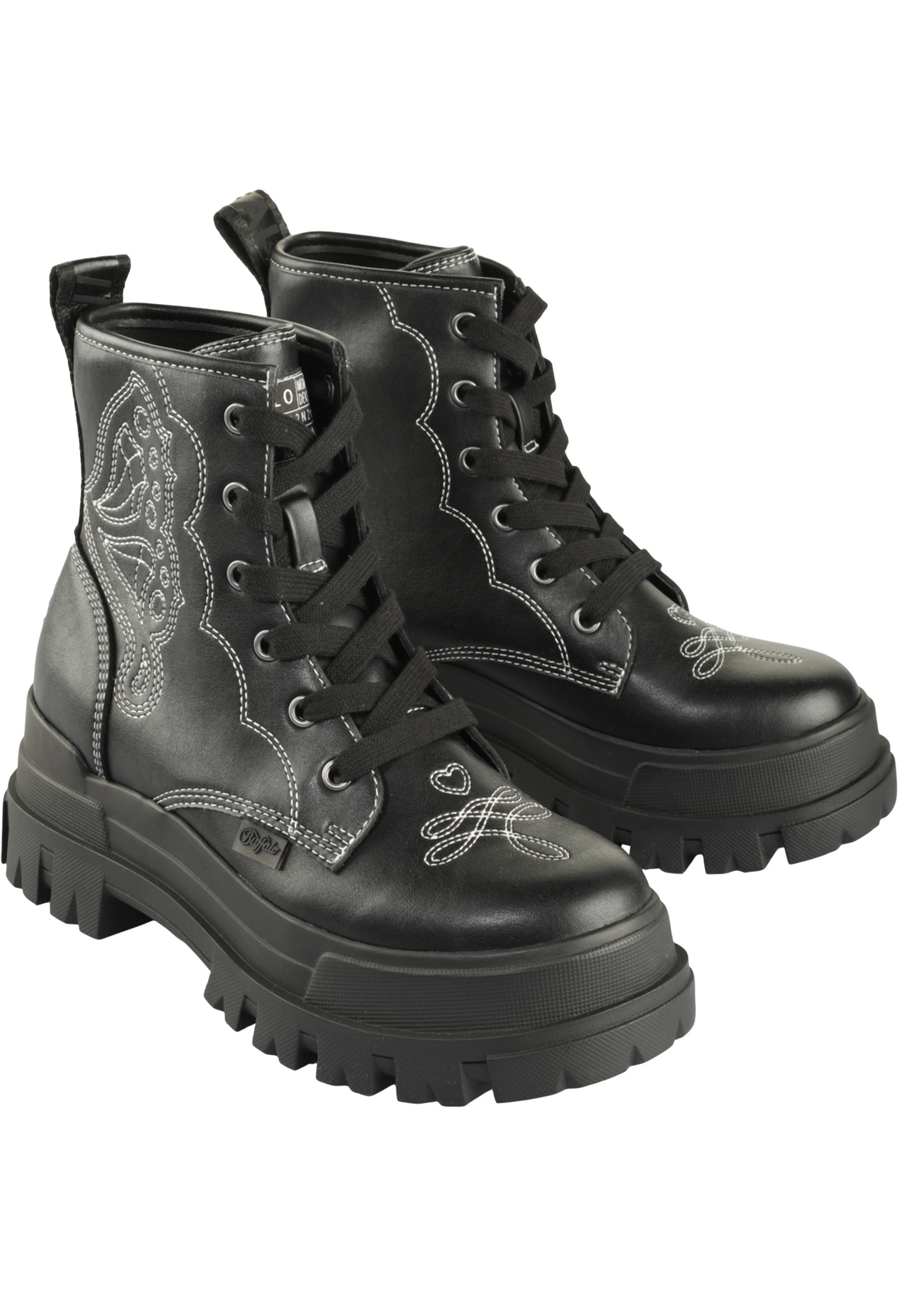 Buffalo Aspha Rld West Boots Black/White 36 2