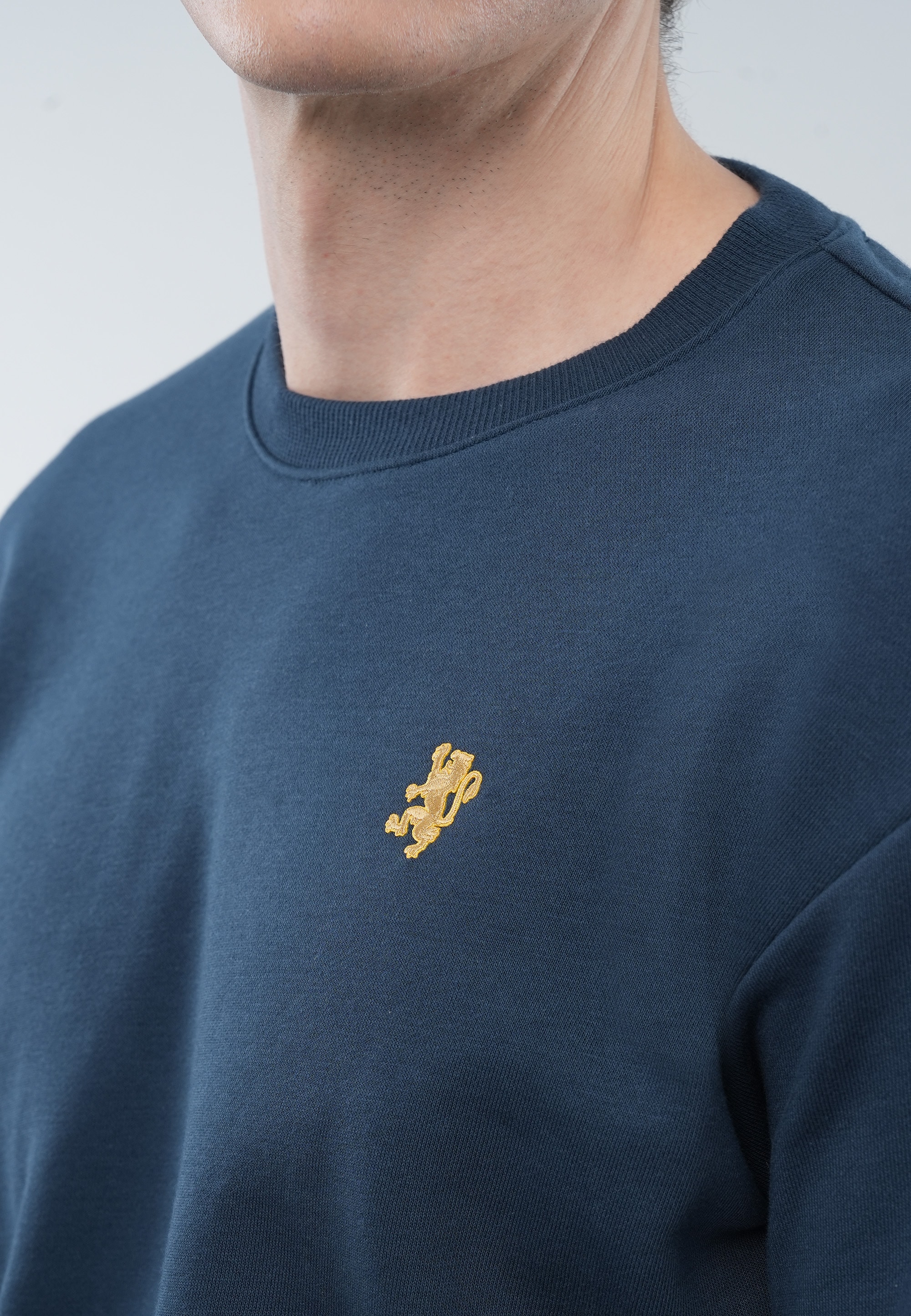 GIORDANO Sweatshirt »Lion Badge«, | kaufen mit kleiner ▷ BAUR Löwen-Stickerei