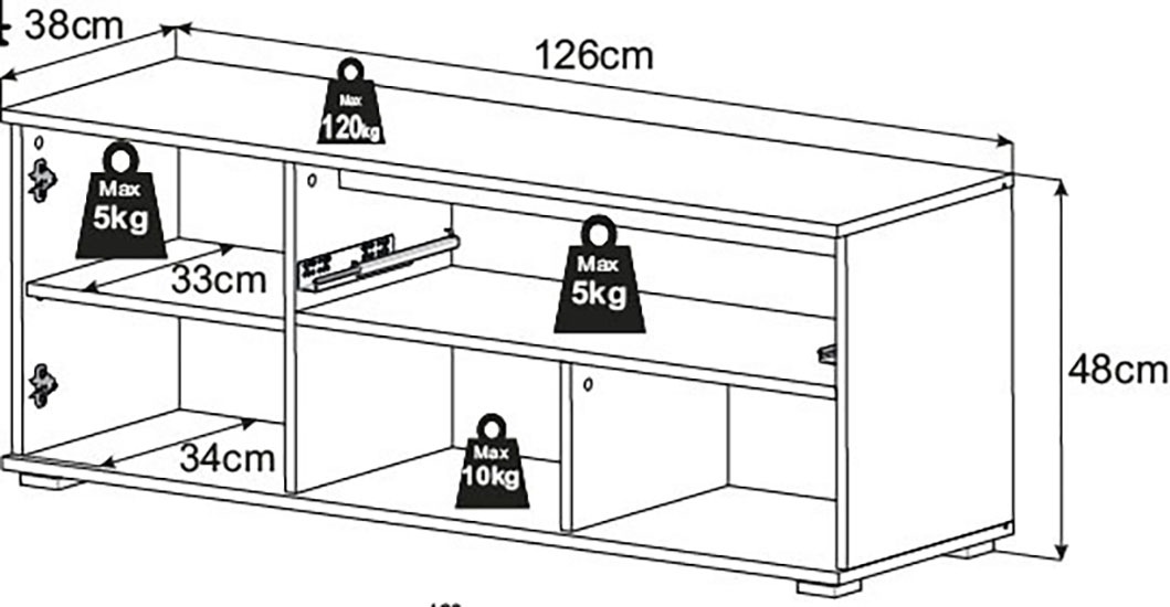 Innostyle Schuhbank »Fun Garderobe Set, 126x193x38cm (B/H/T)«, (2 St.), 1 türig, 1 Schublade, Softclose, ABS Kantenschutz, Sitzkissen