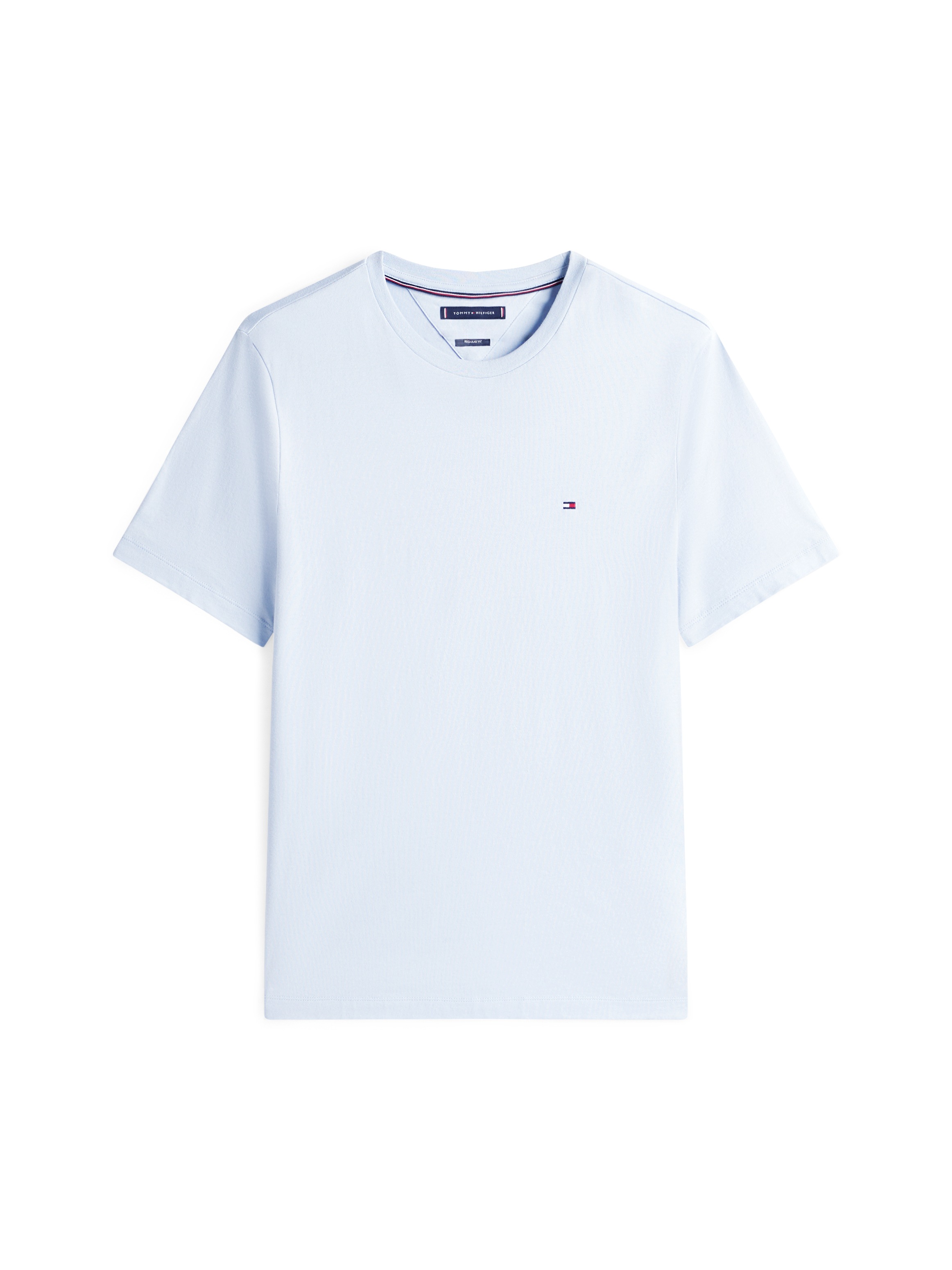 Tommy Hilfiger T-Shirt »ESSENTIAL REG FIT SOLID TEE mit Stickerei und Rundhals«, unifarben, casual, regular fit, Baumwolle, Rundhals