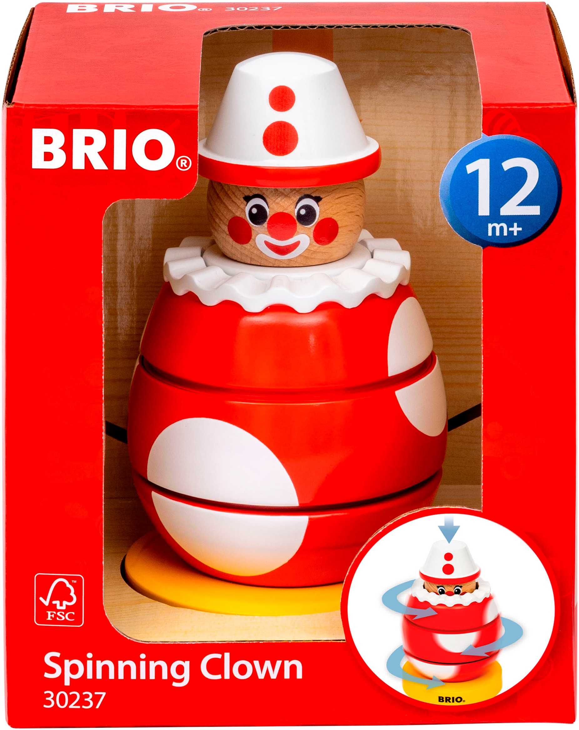 BRIO® Greifling »Drück- & Dreh-Clown«, FSC® - schützt Wald - weltweit