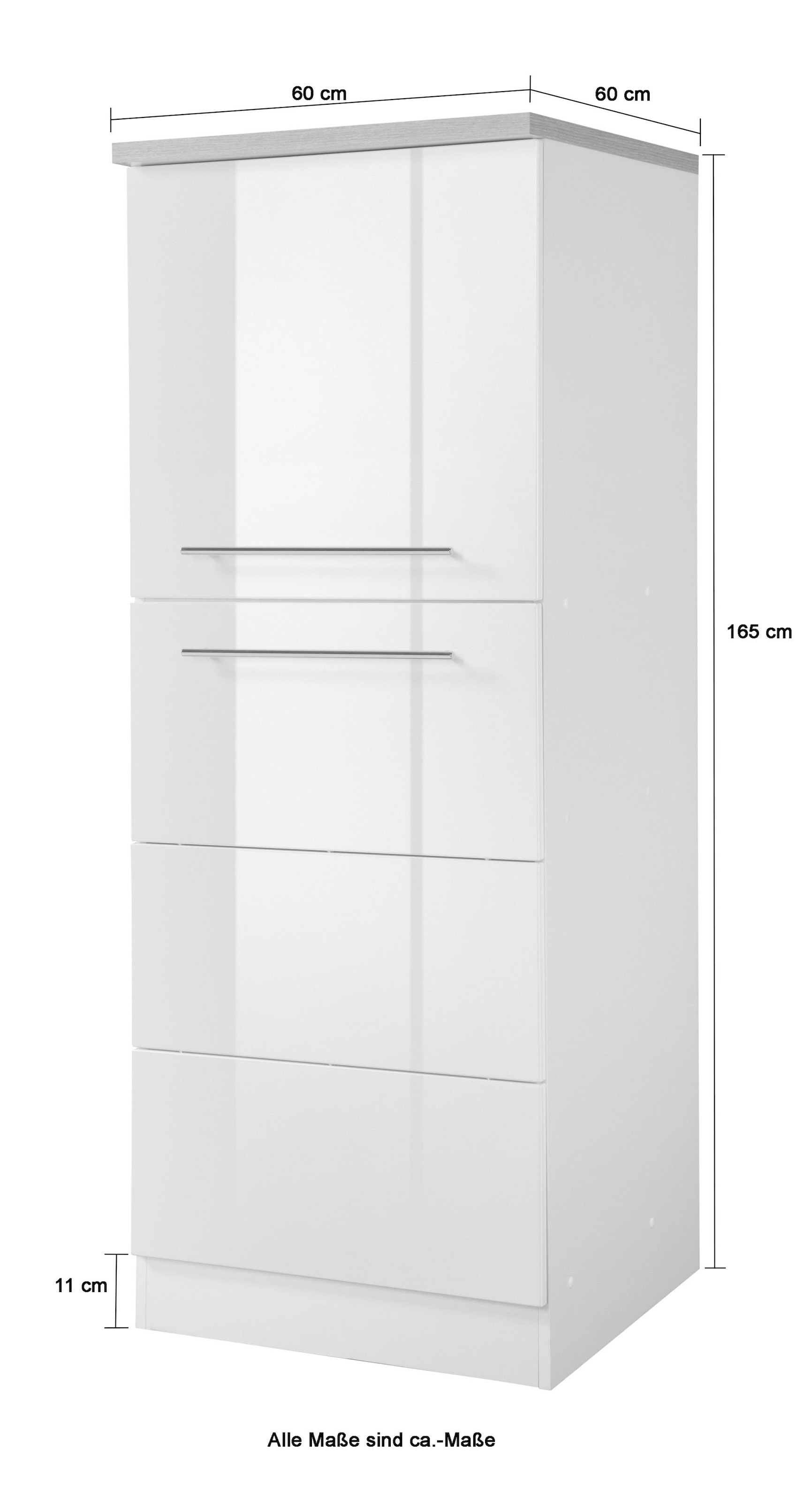 HELD MÖBEL Seitenschrank »Wien«, Breite 60 cm, Höhe 165 cm, Türanschlag wechselbar
