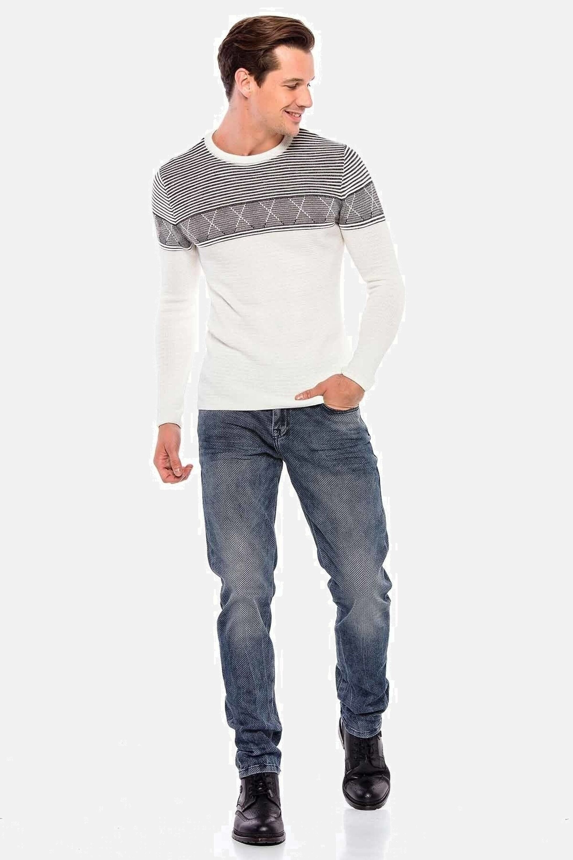 Cipo & Baxx Slim-fit-Jeans »Jeans«, mit Allover-Gitter-Musterung, CD543