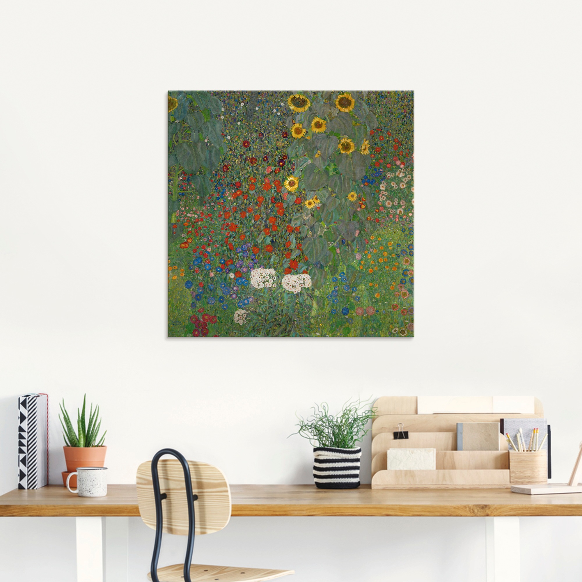 Artland Glasbild "Garten mit Sonnenblumen", Blumenwiese, (1 St.), in versch günstig online kaufen