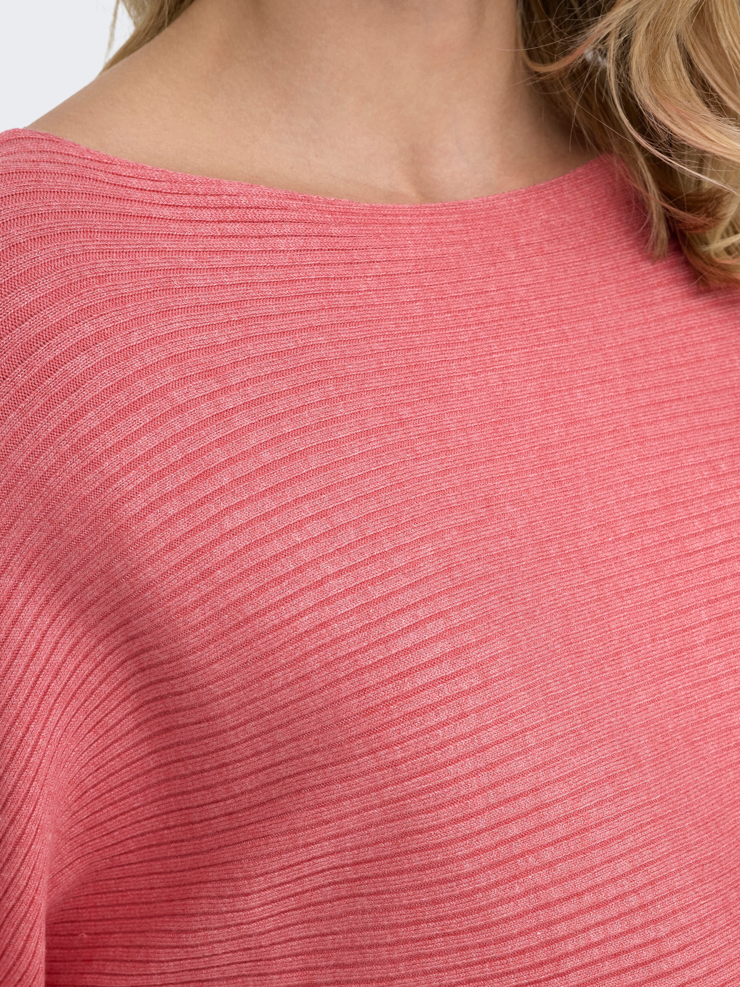 Strickpullover ONLY "ONLADALINE L/S SHORT PULLO KNT NOOS", Damen, Gr. S, rosa (tea rose detail:with melange), Strick, Obermaterial: 80% Viskose, 20% Nylon, meliert, regular fit normal, U-Boot-Ausschnitt, Rippstrickbündchen, Pullover Strickpullover, Viskos 4