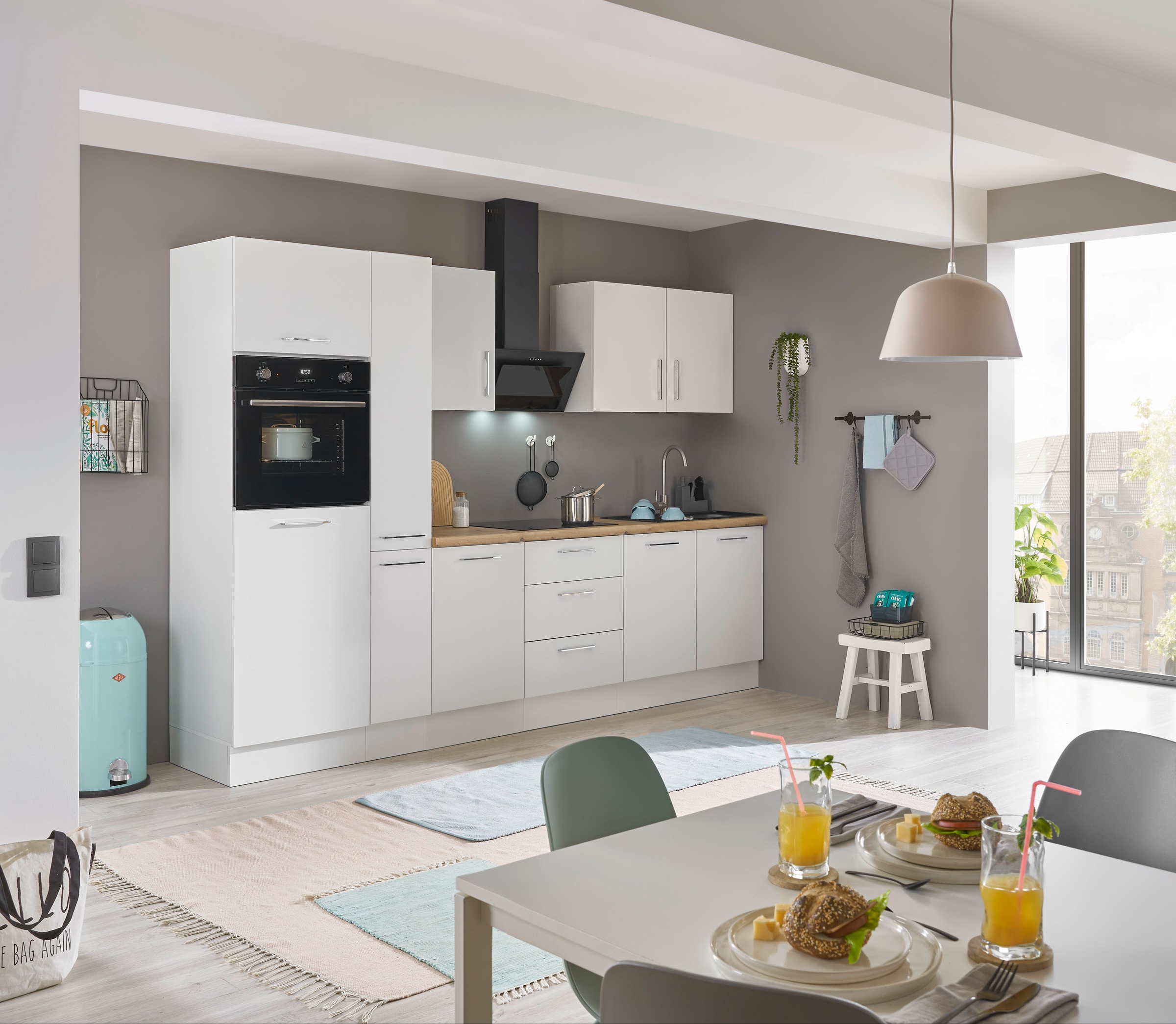 BASIC by Balculina Küchenzeile »Turin«, Breite 300 cm, wahlweise mit E-Geräten