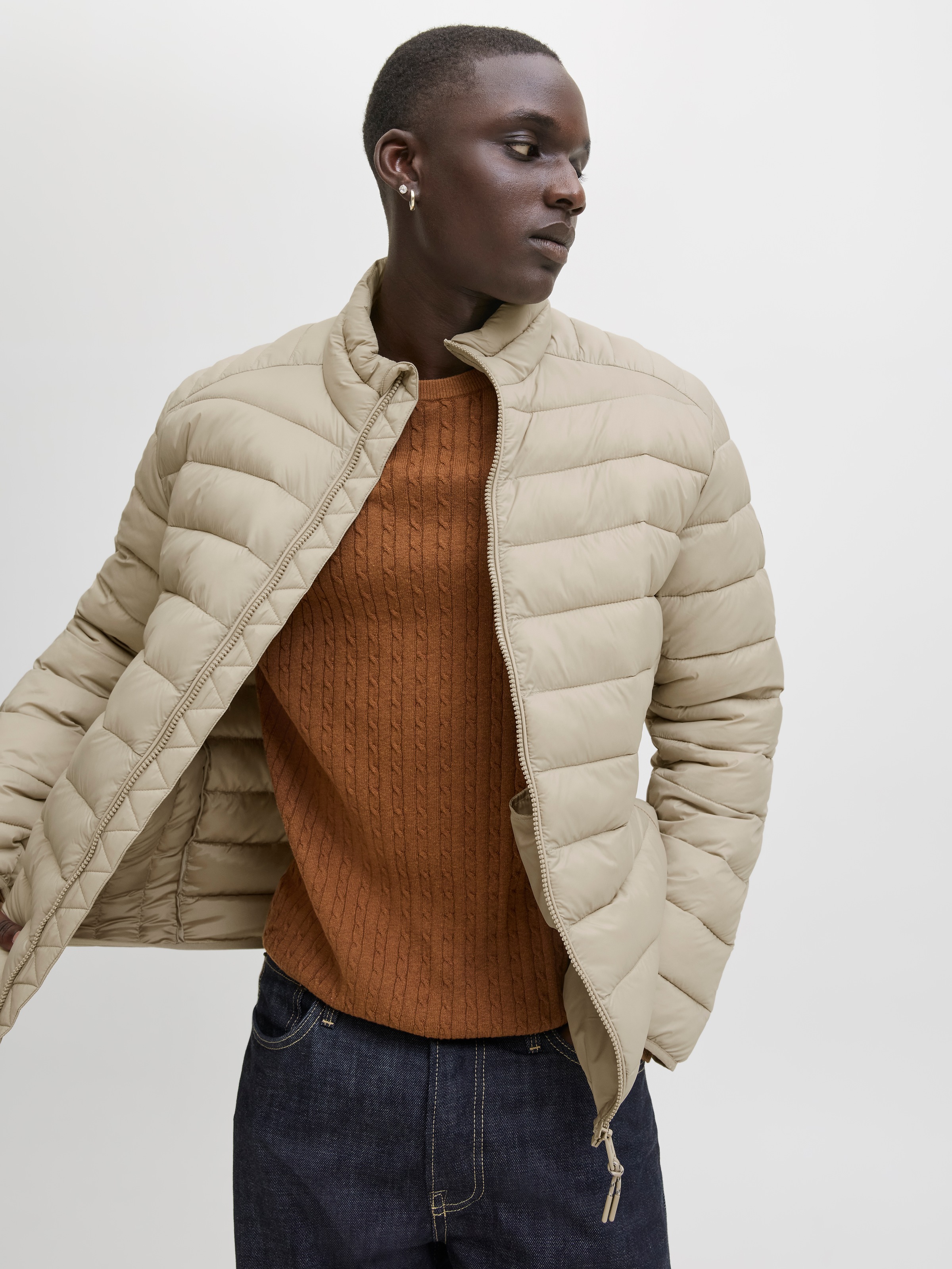 Jack & Jones Steppjacke "JJEBRADLEY LIGHT PUFFER COLLAR NOOS" ohne Kapuze günstig online kaufen
