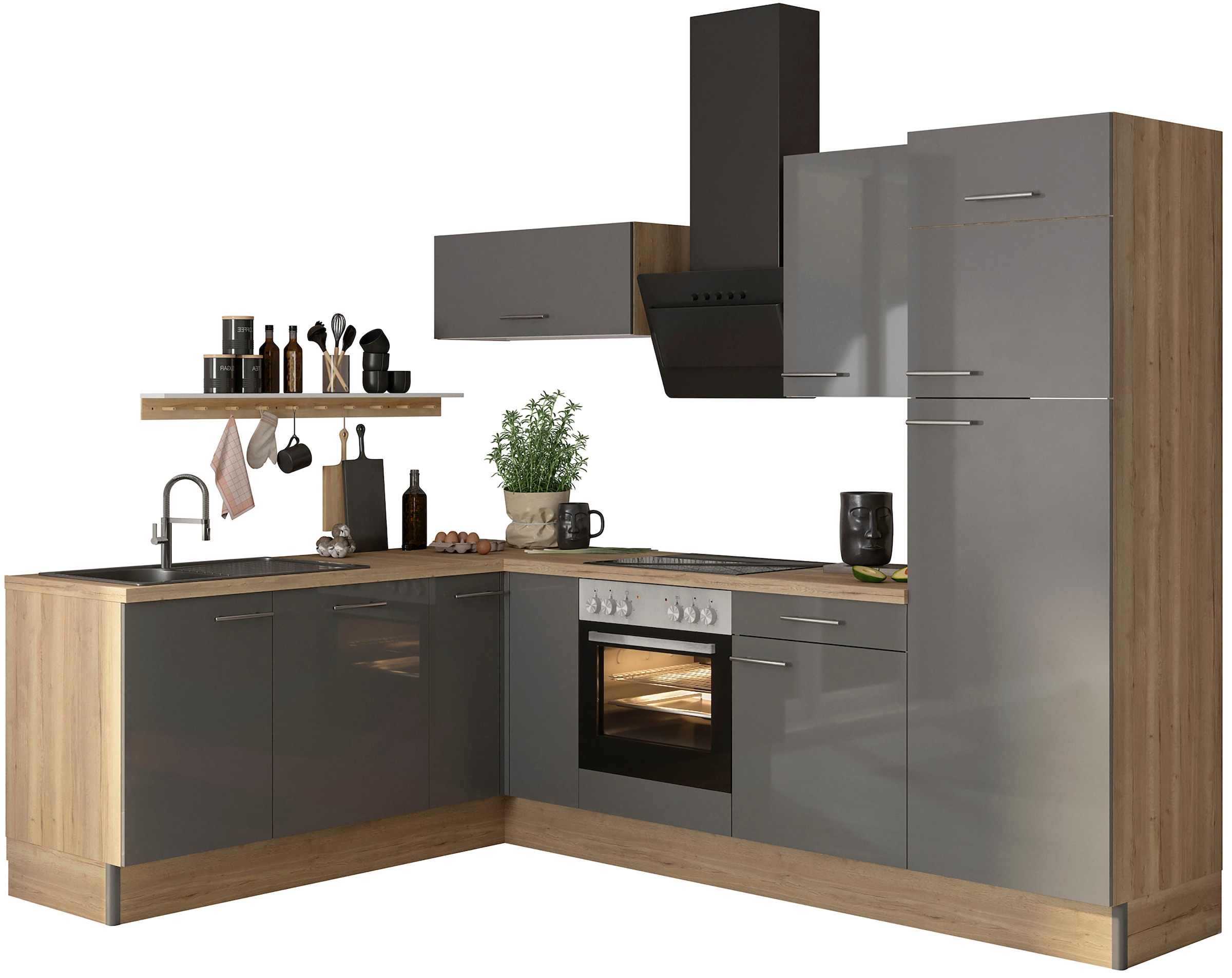 breit, wahlweise E-Geräten | bestellen Küche OPTIFIT mit BAUR 270 x »Klara«, 200 cm