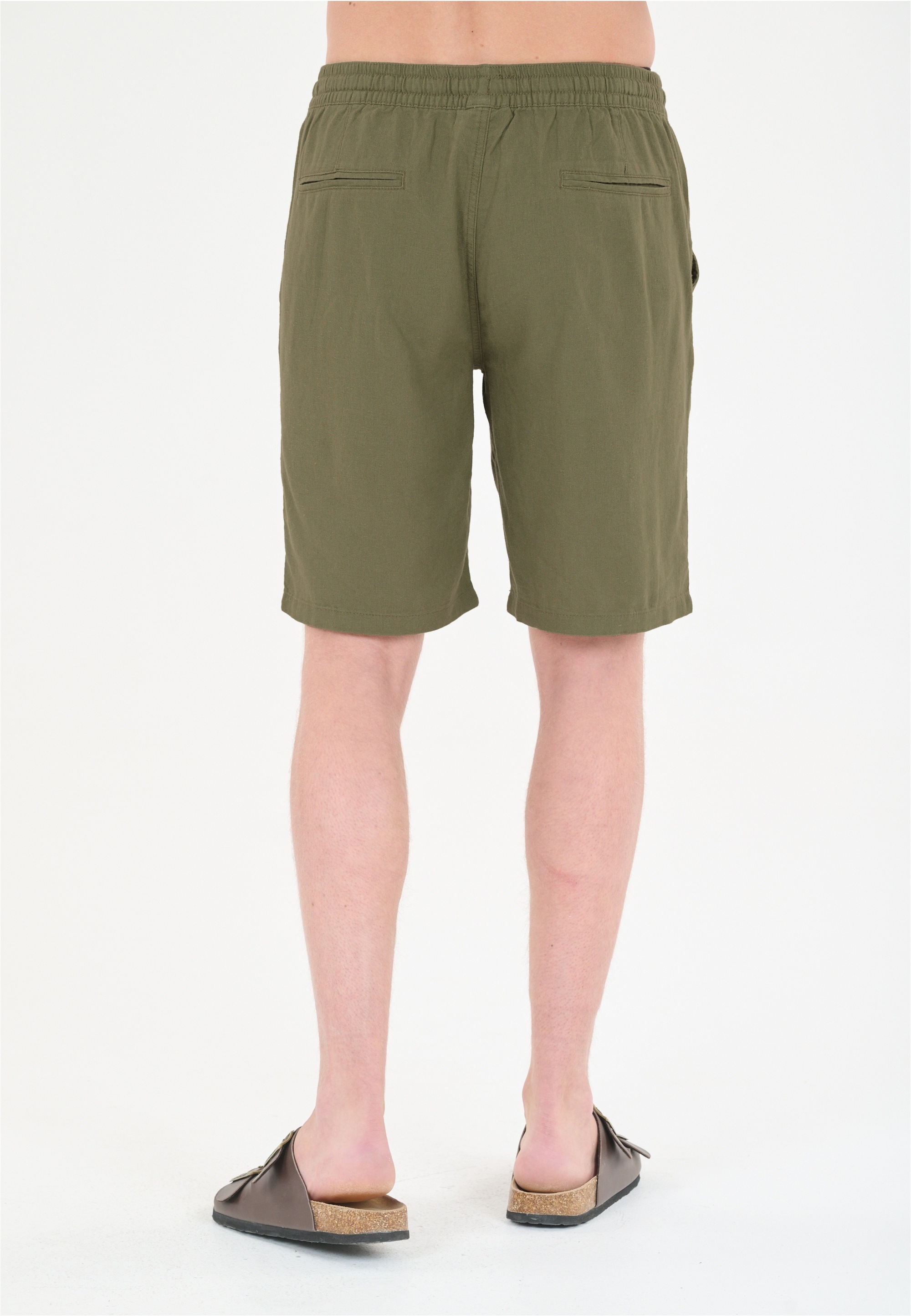 Shorts CRUZ "Micky", Herren, Gr. XXL, EURO-Größen, grün (dunkelgrün), 55% Leinen, 45% Viskose, unifarben, normal, Hosen Shorts, Im relaxten Look 3