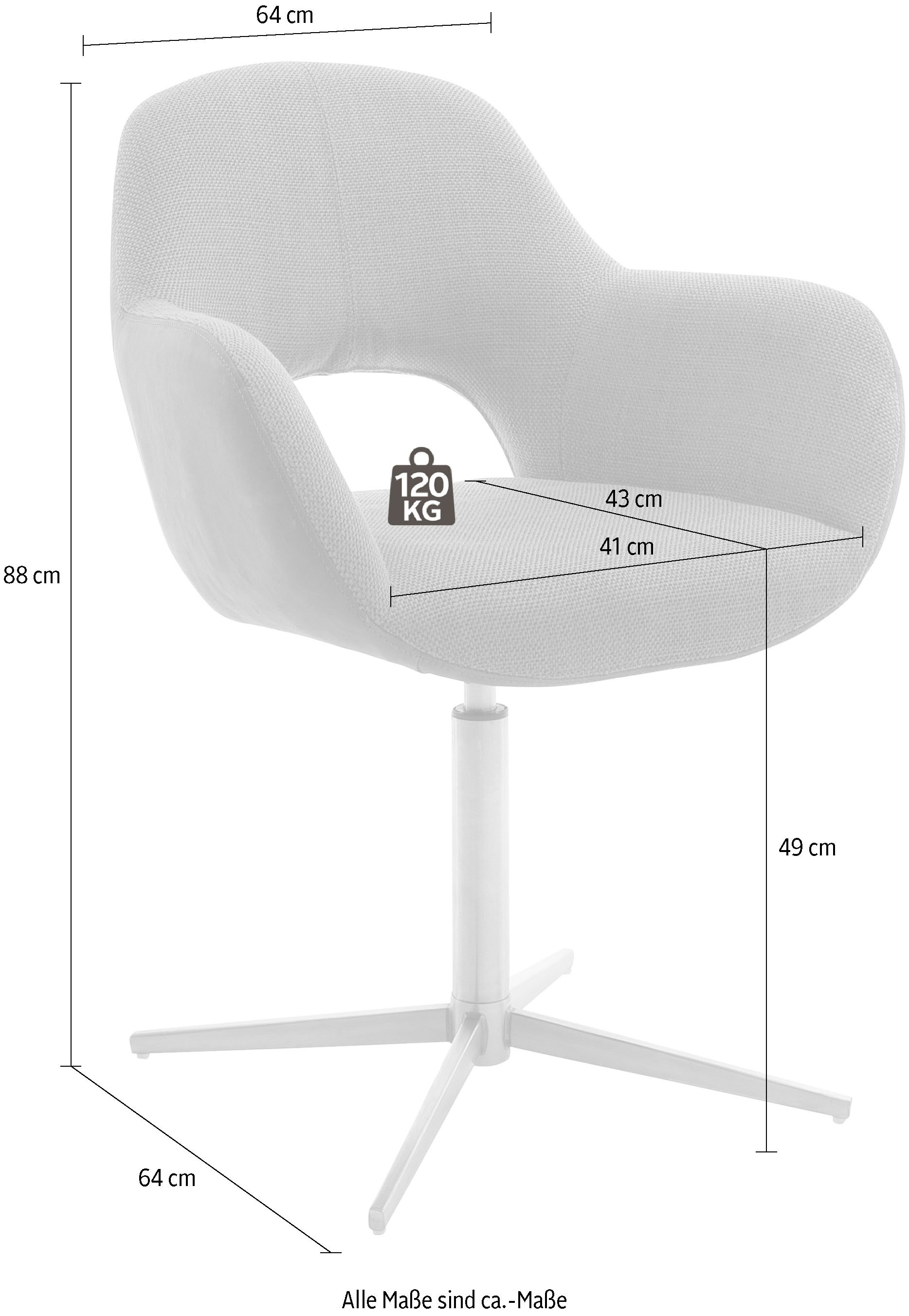 MCA furniture Esszimmerstuhl | »Melrose«, BAUR 360°drehbar mit St., Nivellierung kaufen (Set), 2 Stuhl