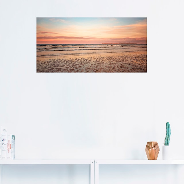 Artland Wandbild »Sonnenuntergang im Watt«, Strand, (1 St.), als  Leinwandbild, Wandaufkleber oder Poster in versch. Größen kaufen | BAUR