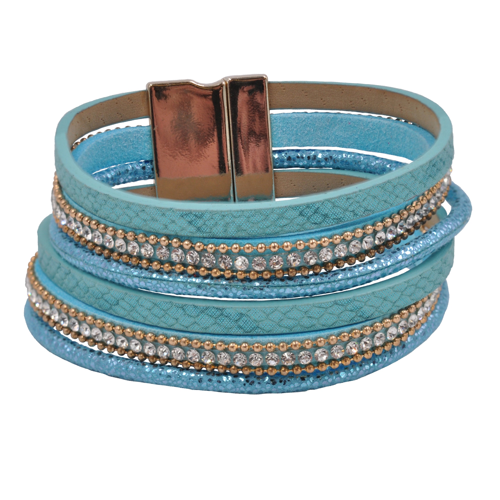 Armband »Velour hellblau 6-reihig«