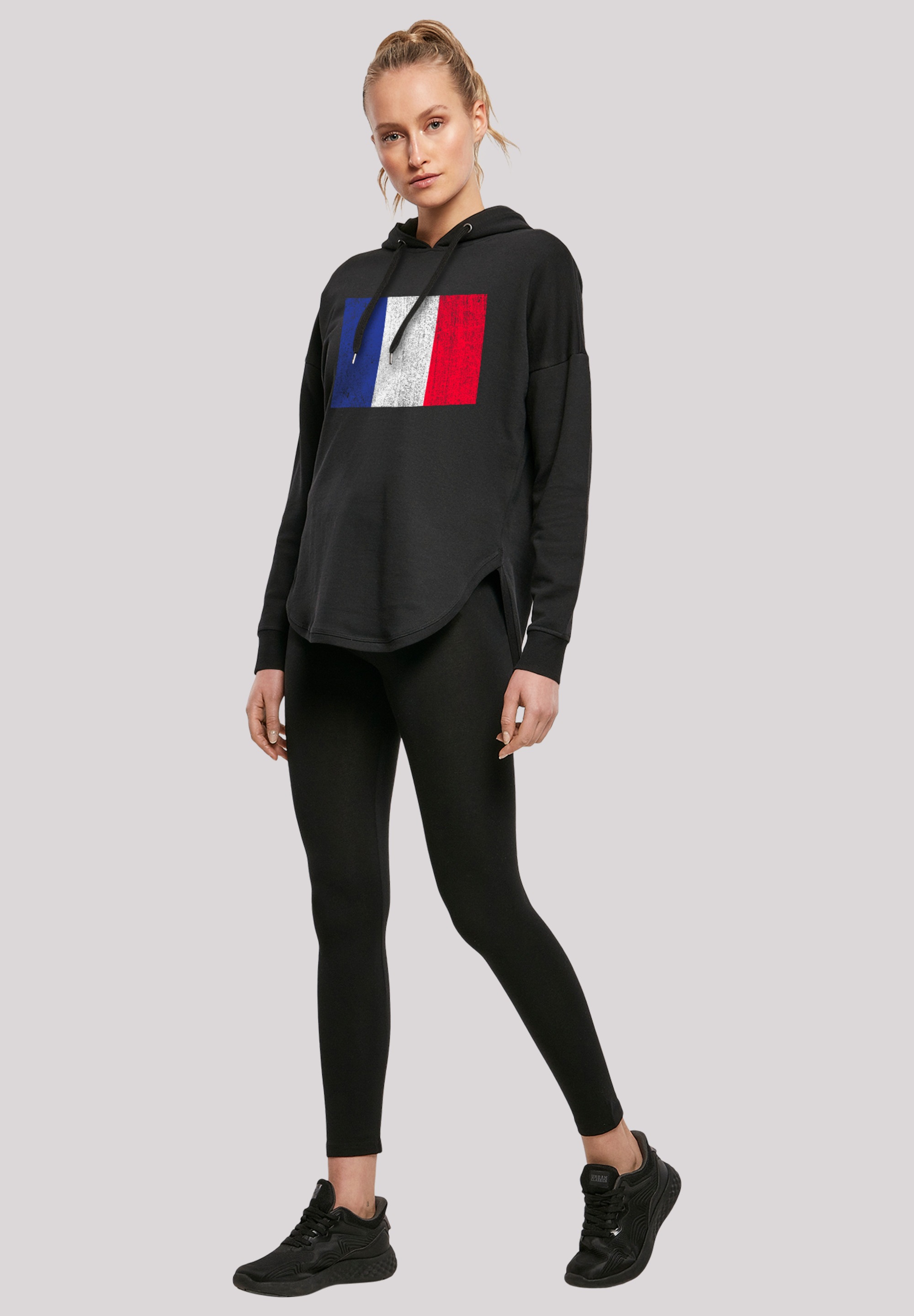 F4NT4STIC Kapuzenpullover »France Frankreich Flagge distressed«, Print
