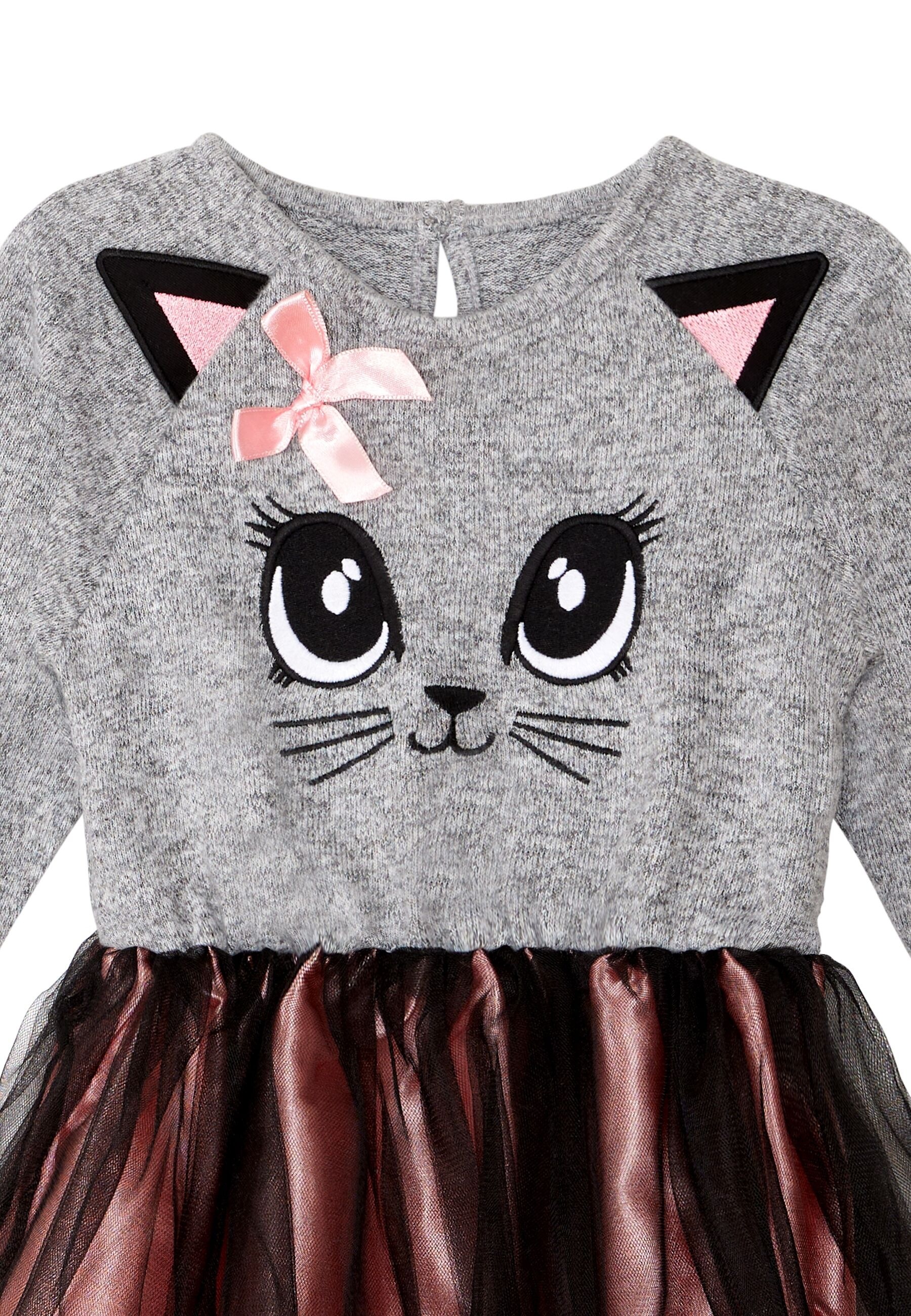 Denokids Sommerkleid »Gauzy Cat«, mit aufgesticktem Kätzchengesicht