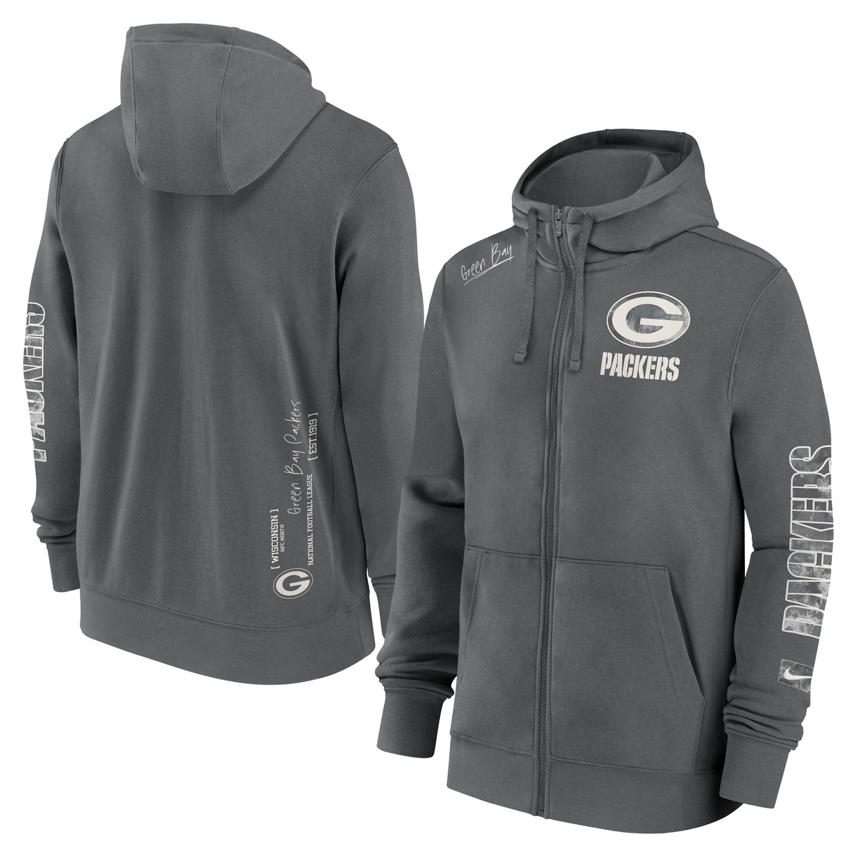 Nike "Nike Hoodie Green Bay Packers Nike Full-Zip Fleece"