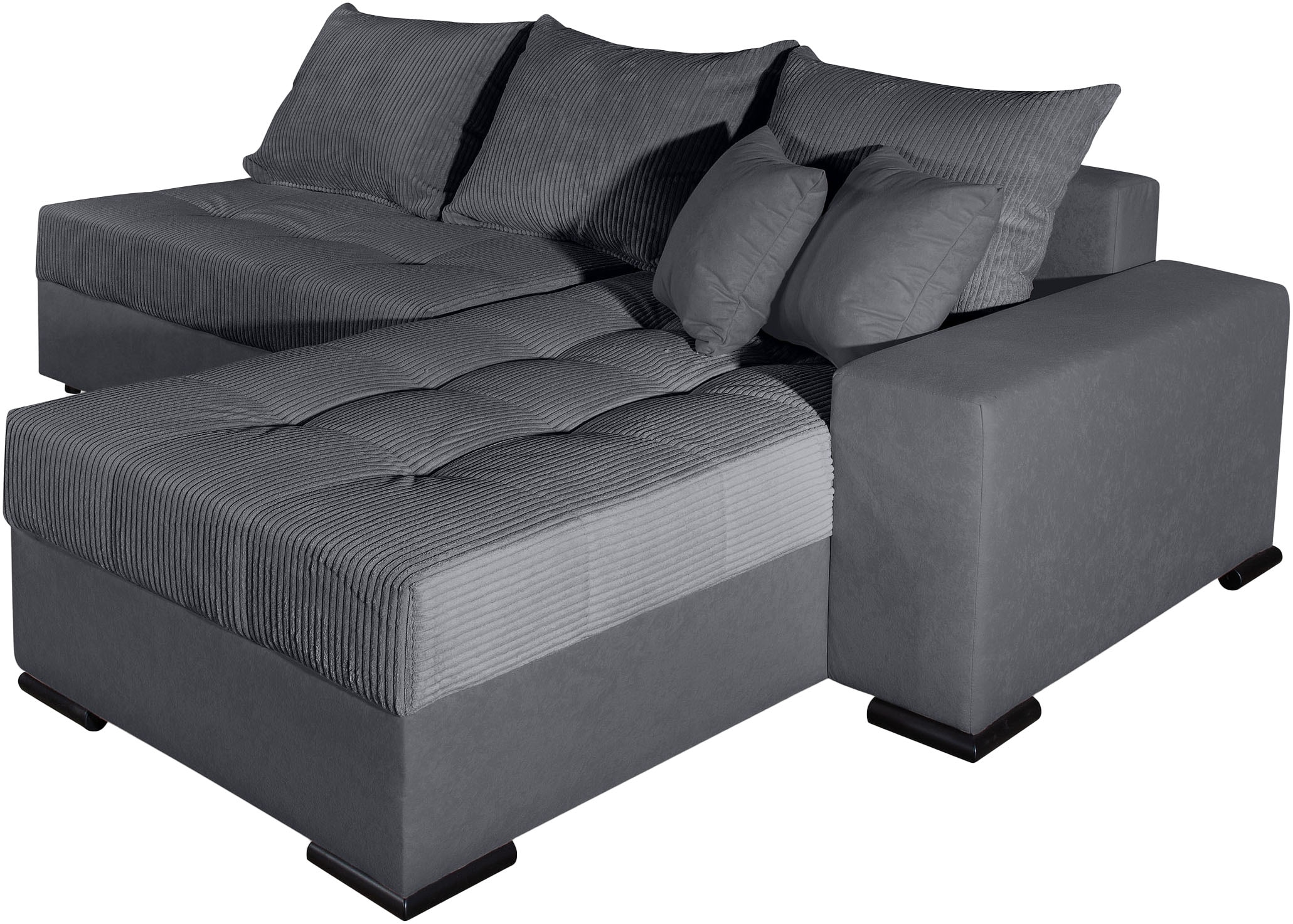 COLLECTION AB Ecksofa »Josy L-Form, B: 214 cm in Cord, Cord-Mix« mit Bettfunktion, Bettkasten & 2 Zierkissen, Federkern