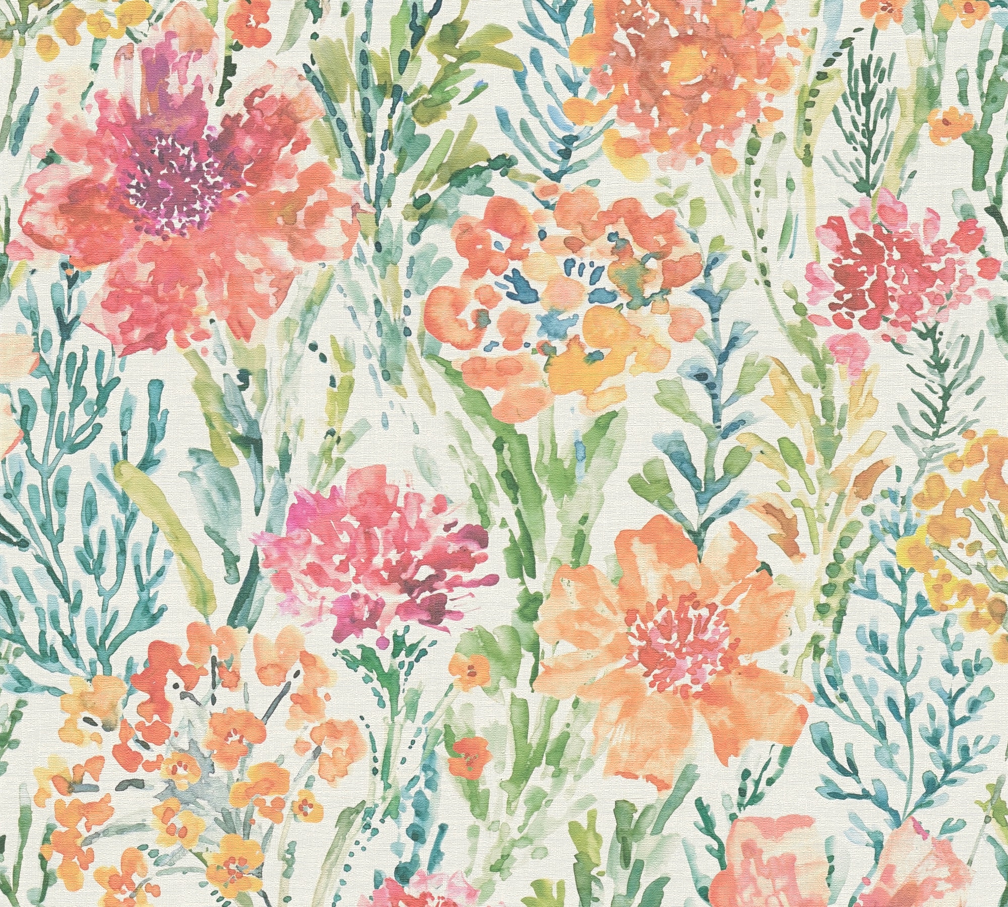 A.S. Création Vliestapete »Aquarell Dreams Blumen-Tapete Mustertapete Aquarellfarben Blumen«, matt, Vliestapete Landhaus für Schlafzimmer Küche Wohnzimmer Blumen Design