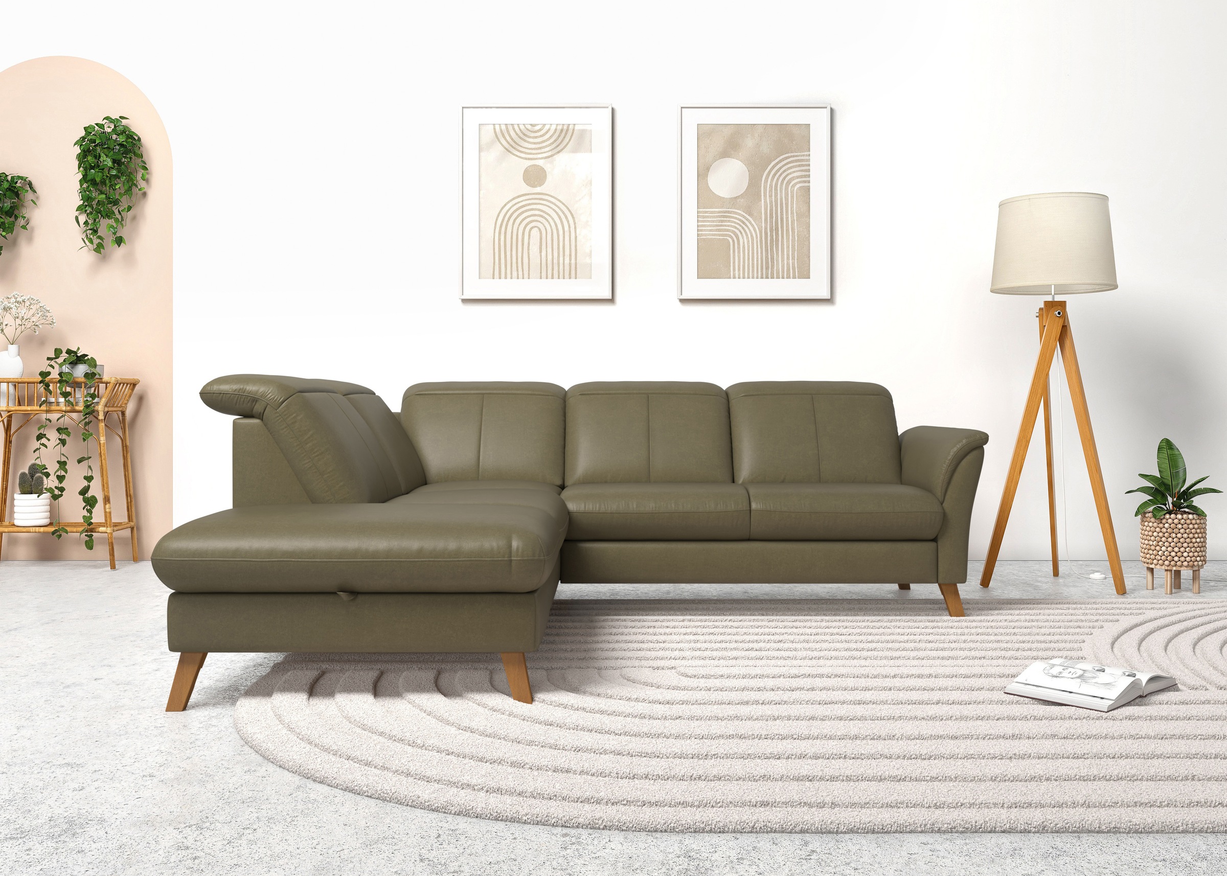 sit&more Ecksofa »Romero L-Form«, wahlweise mit oder ohne TV-Funktion, Bettfunktion, Bettkasten