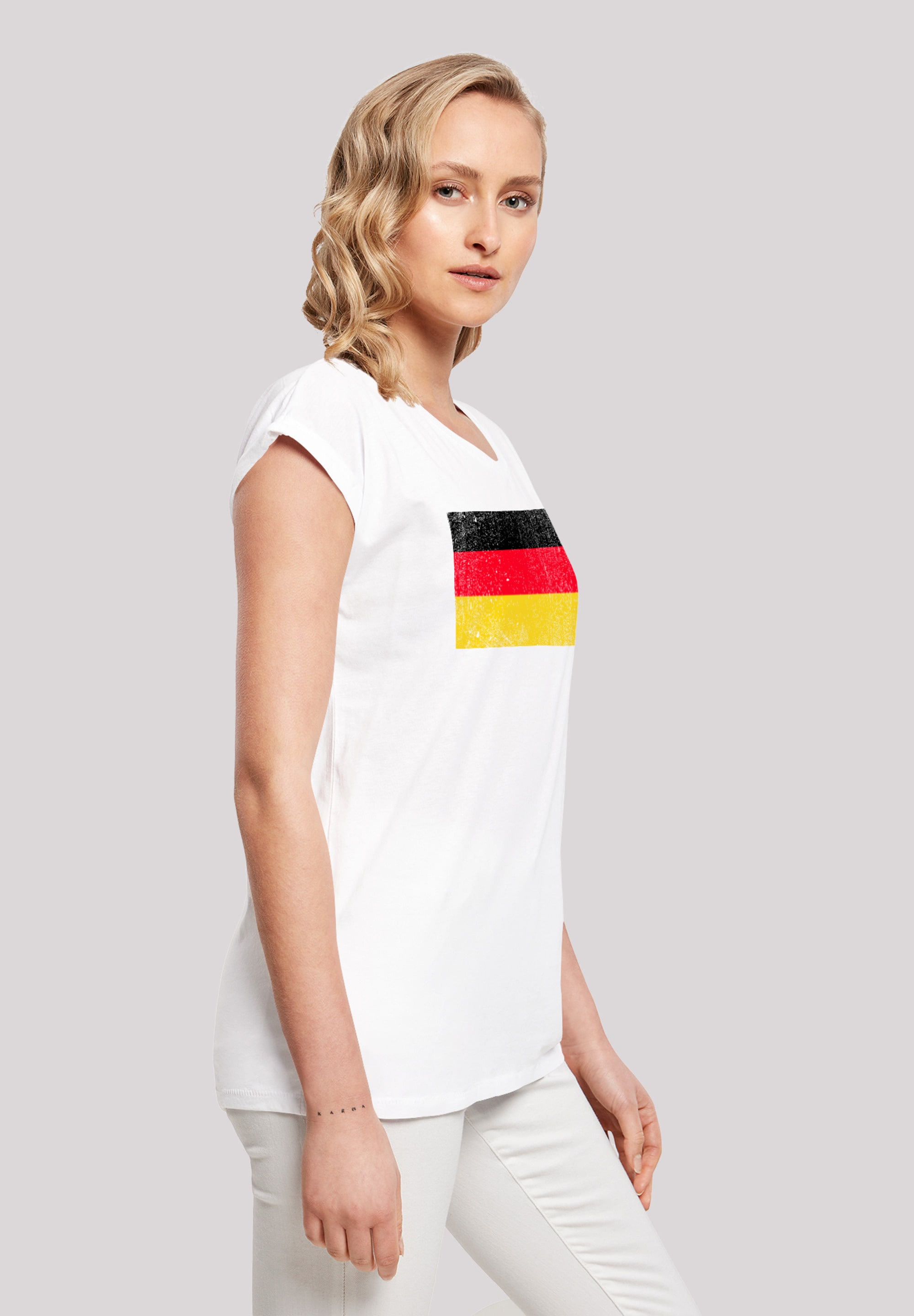 F4NT4STIC T-Shirt »Germany Deutschland Flagge distressed«, Print