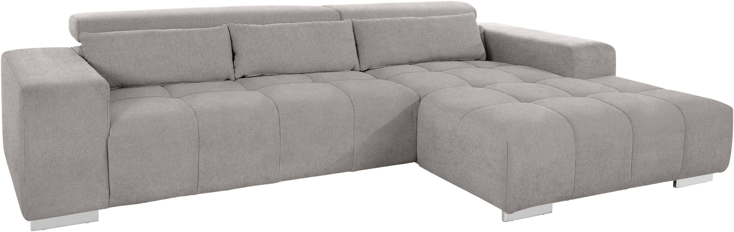 COTTA Ecksofa »Orion L-Form«, mit Kopfteilverstellung & 3 Nierenkissen