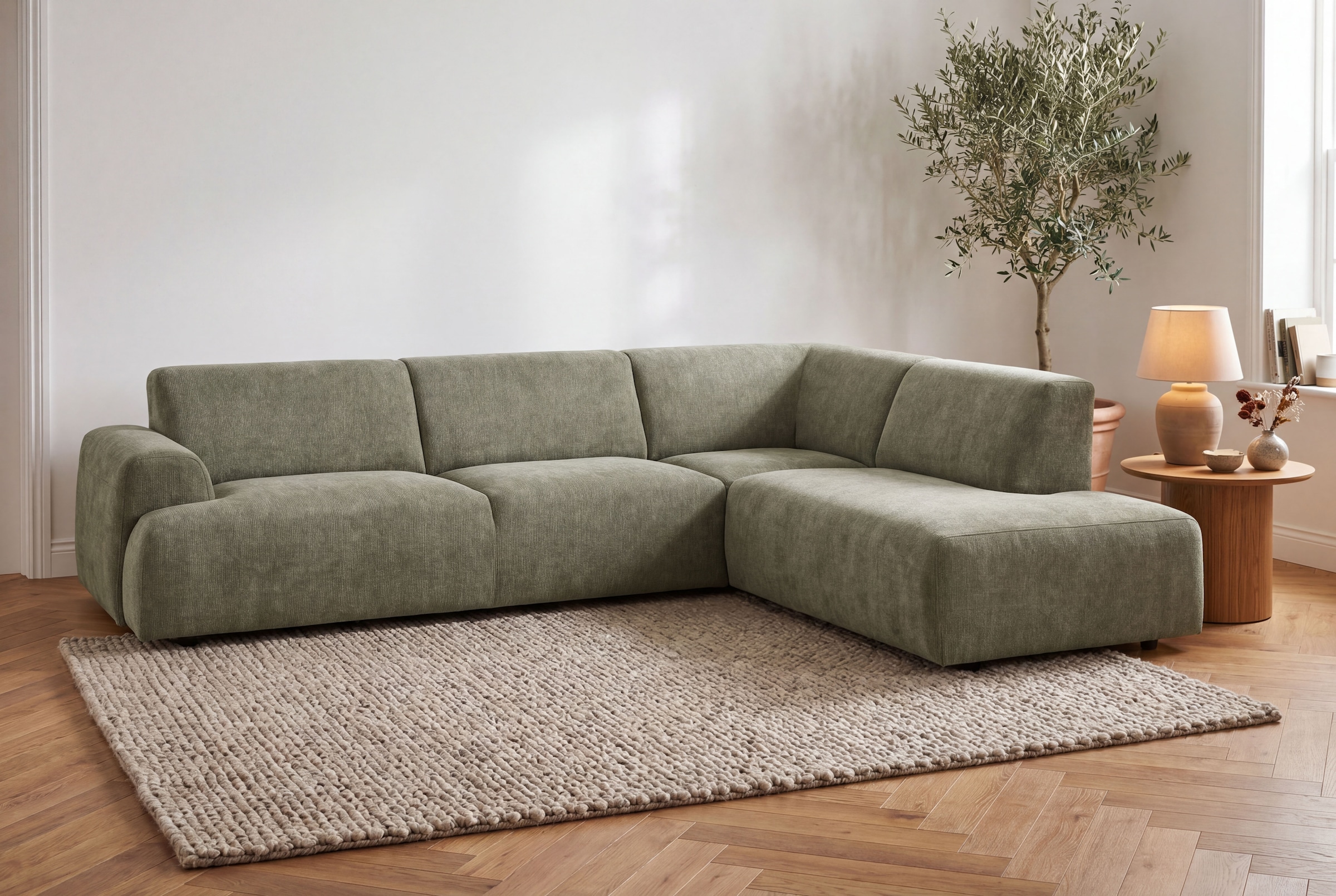 Home affaire Ecksofa »Linkka, Breite 282 cm« L-Form, in einem weichen Chenille-Stoff, mit Wellenunterfederung