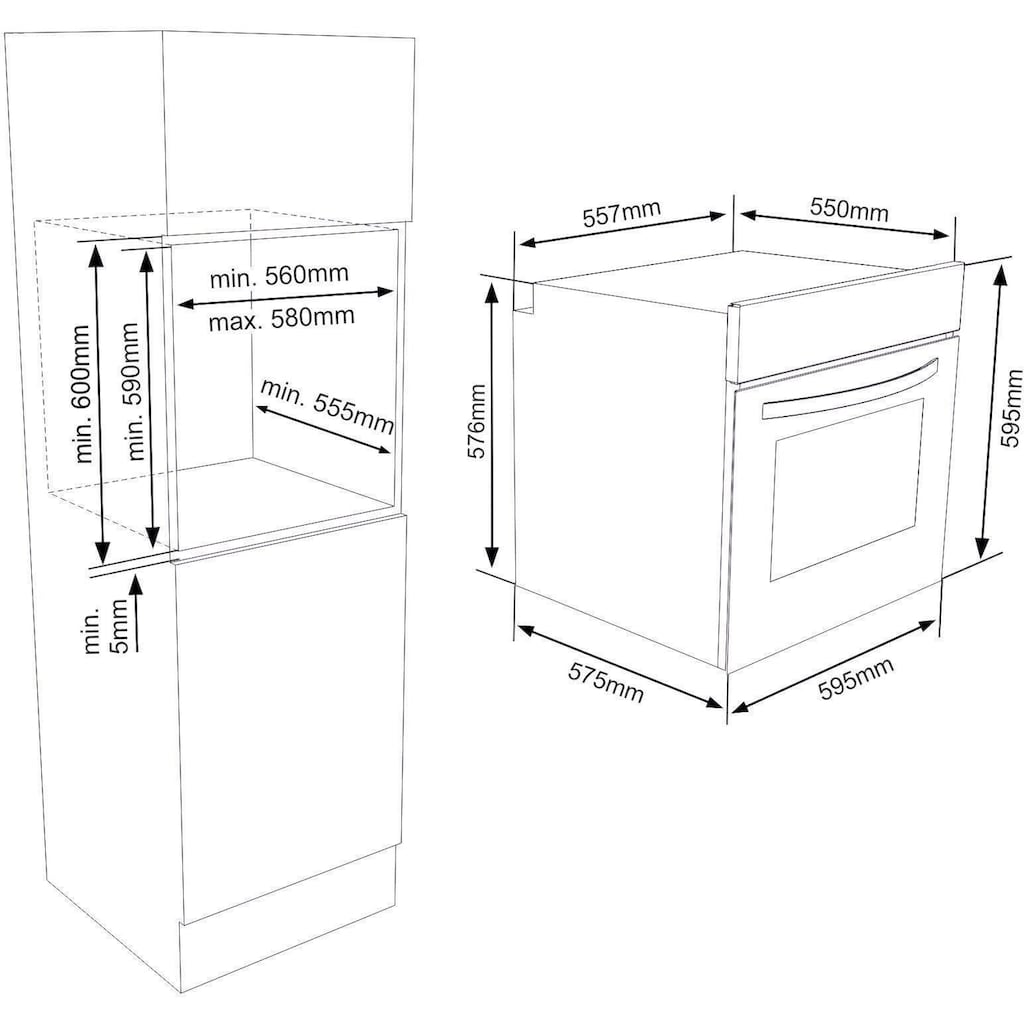 VESTEL Einbaubackofen »VEB15026-1«, VEB15026-1