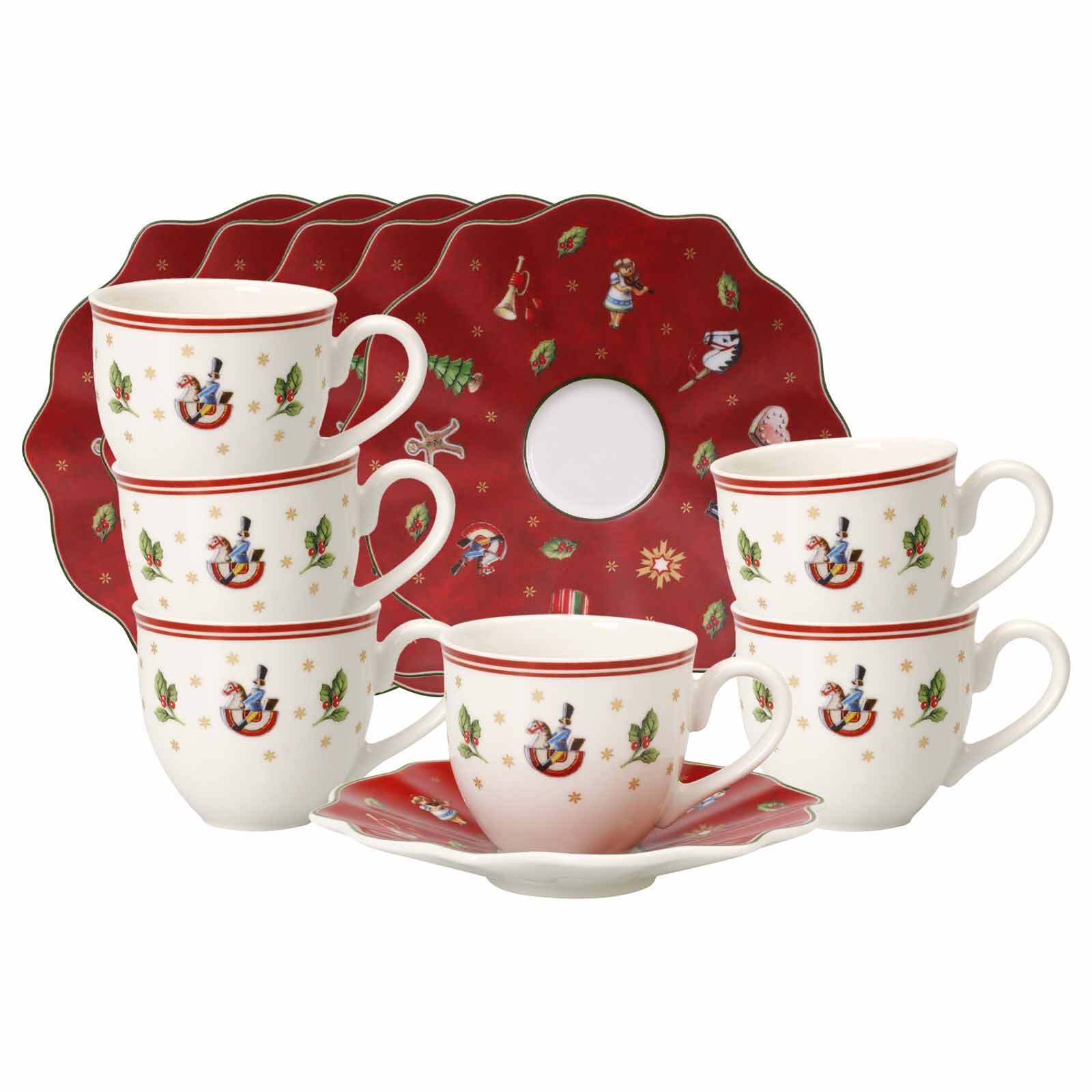 Villeroy & Boch Espressotasse "Espressotassen mit Untertassen Toys Delight 70 ml 6er Set bunt" Spülmaschinenfest, Mikrowellensicher