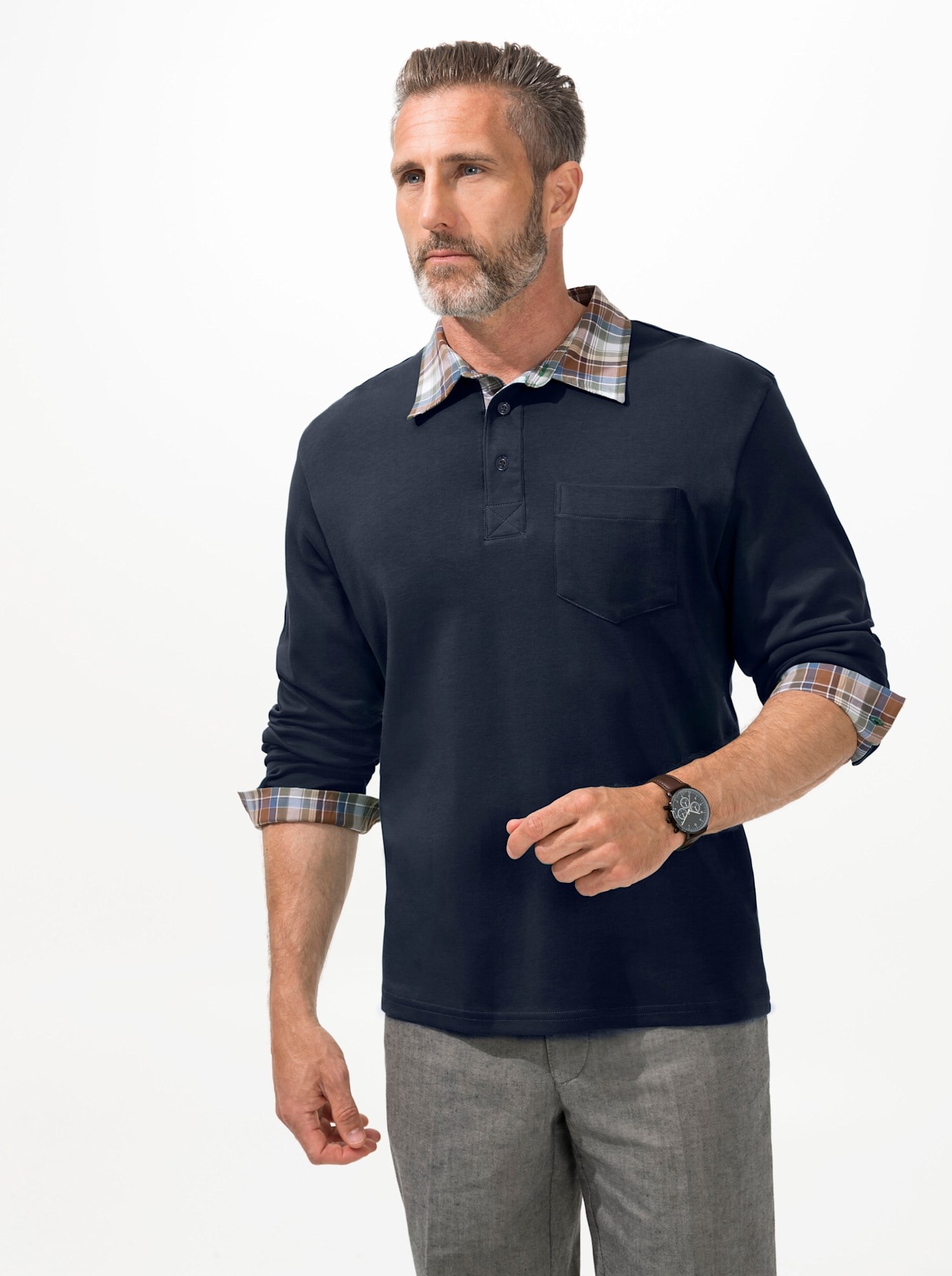 Poloshirt "Langarm-Poloshirt" 1 Stk. günstig online kaufen