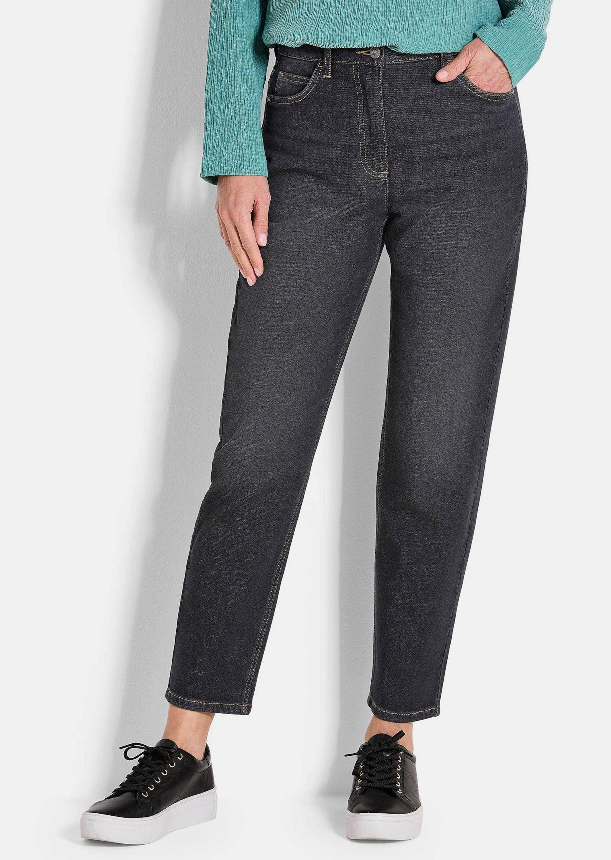 GOLDNER Regular-fit-Jeans »Kurzgröße Mom Jeans SARA aus Baumwoll-Stretch«