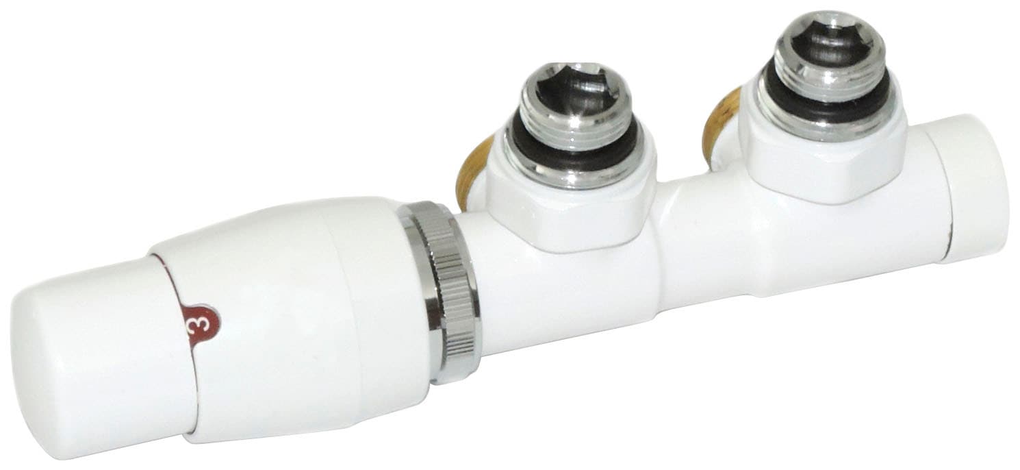 Ximax Heizkörperthermostat "Mittenanschlussgarnitur, Twins Eck", Eck-Ausführung, 15 mm, Weiß