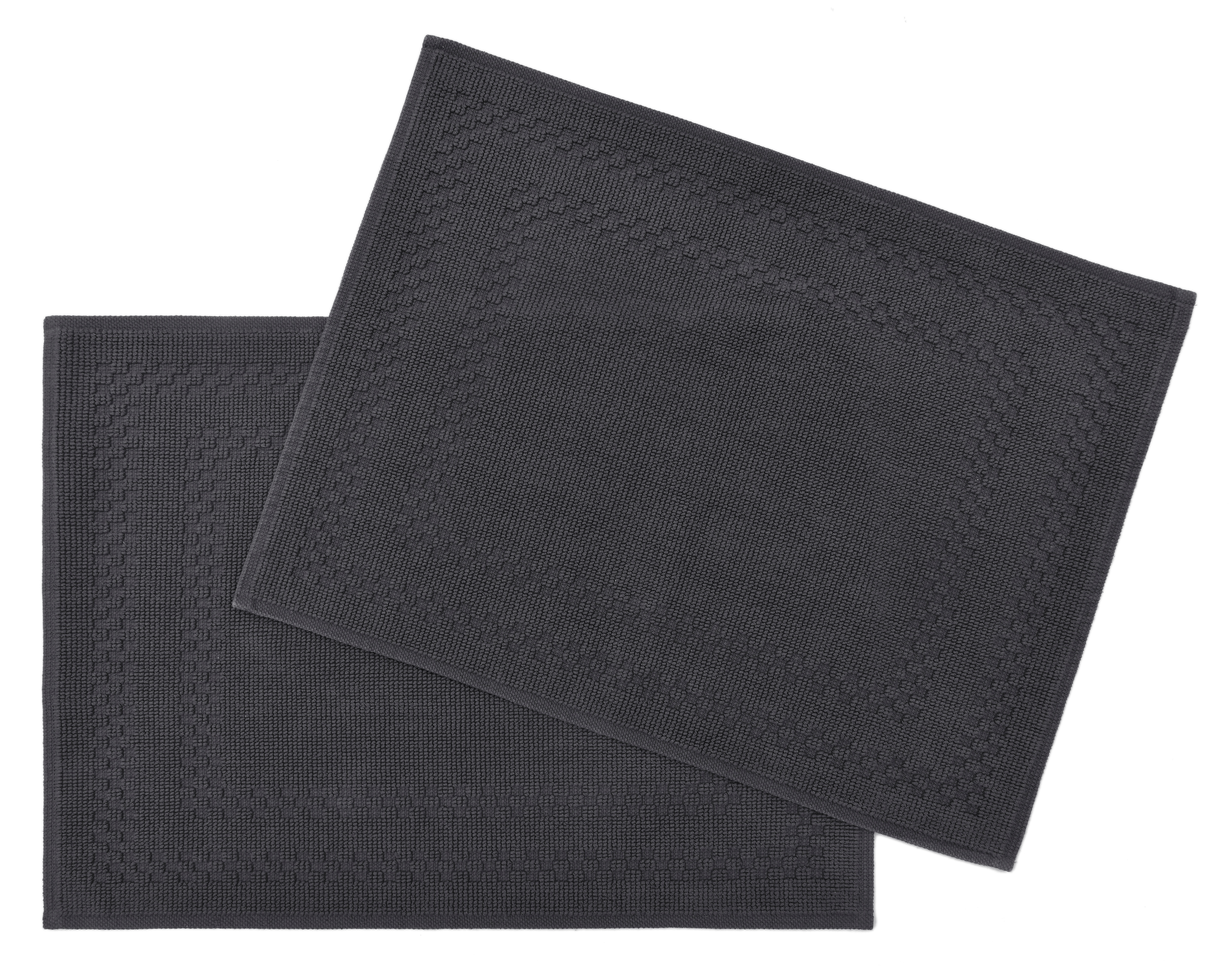 OTTO home Badematte "Regona, 2 tlg. Hotelmatten-Set, 50x70 cm" Höhe 5 mm rutschhemmend beschichtet schnell trocknend 2-teiliges Set, einfarbig, Badematten Set, 100% Baumwolle