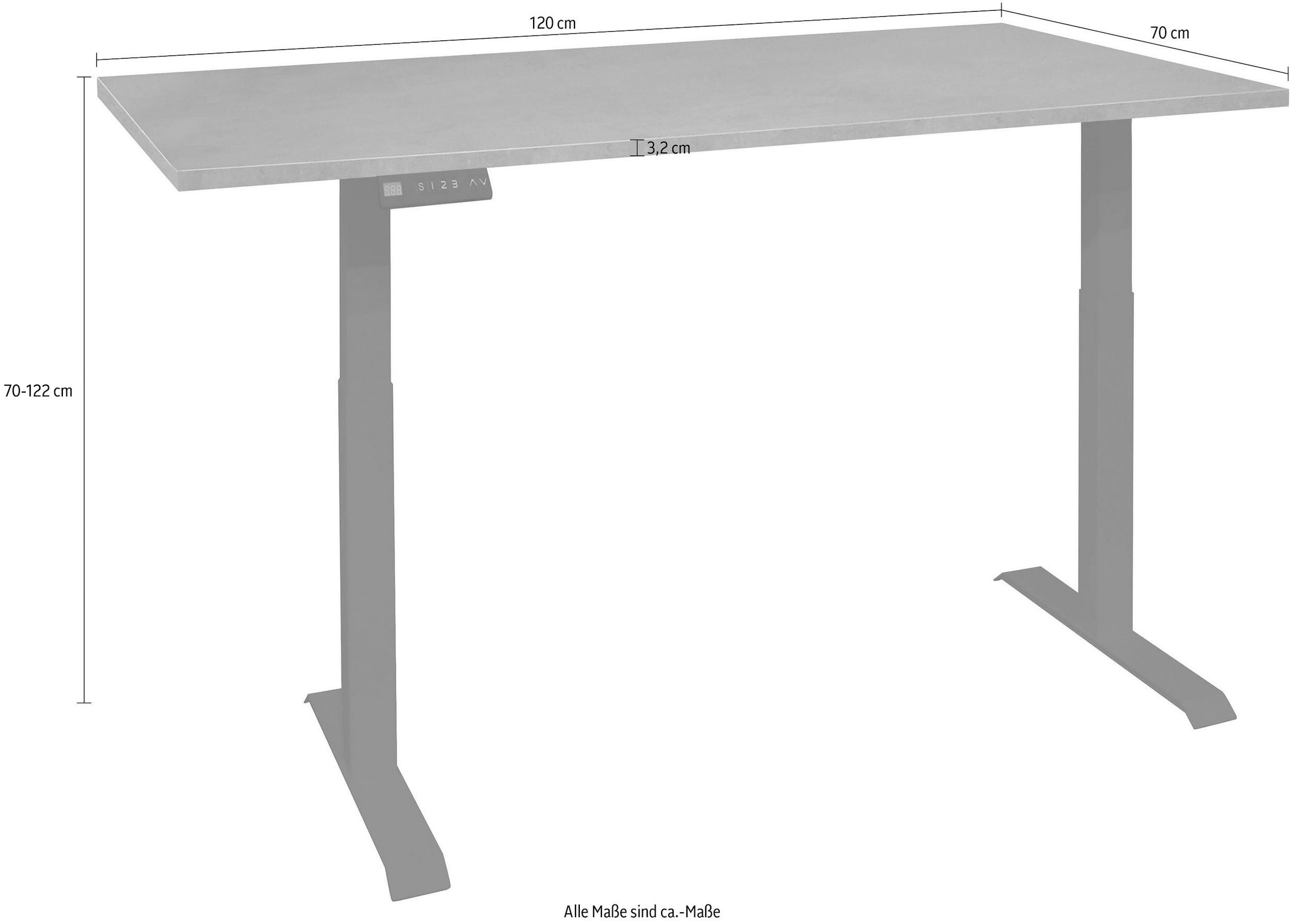 Mäusbacher Schreibtisch »Big System Office«, Breite 120 cm, elektrisch höhenverstellbar