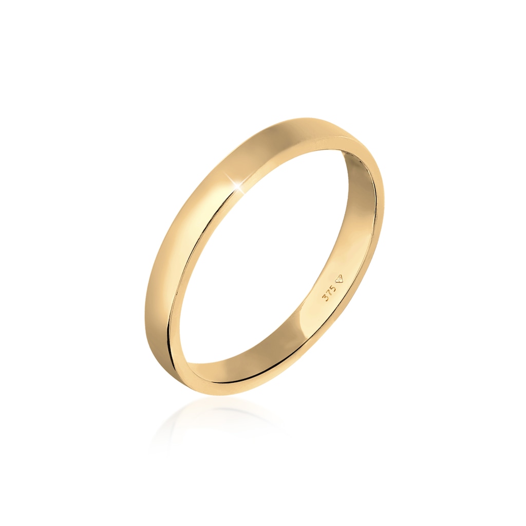 Elli Premium Fingerring »Ehering Trauring Partnerring Basic 375 Gelbgold«