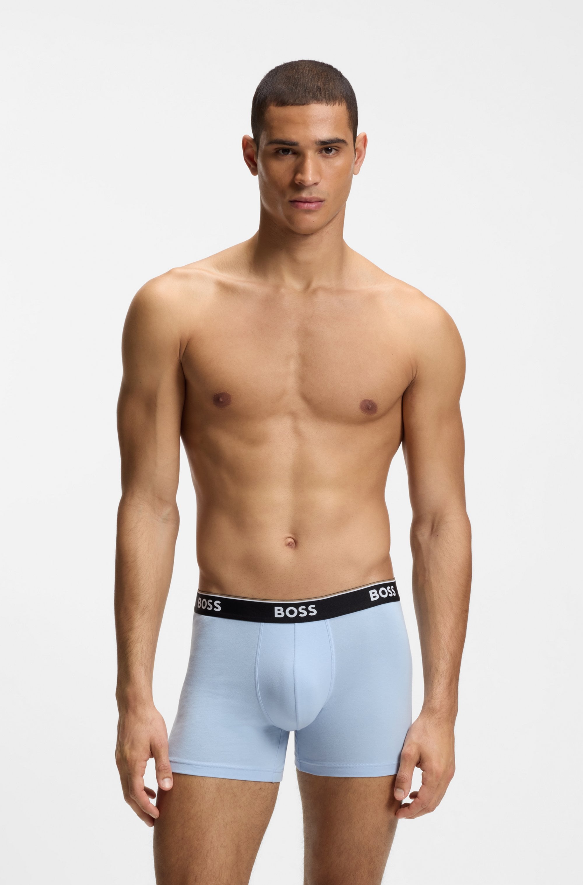BOSS Boxershorts Packung, 3 Stk. aus bequemer Stretch-Baumwolle, körpernah, mittlere Bundhöhe