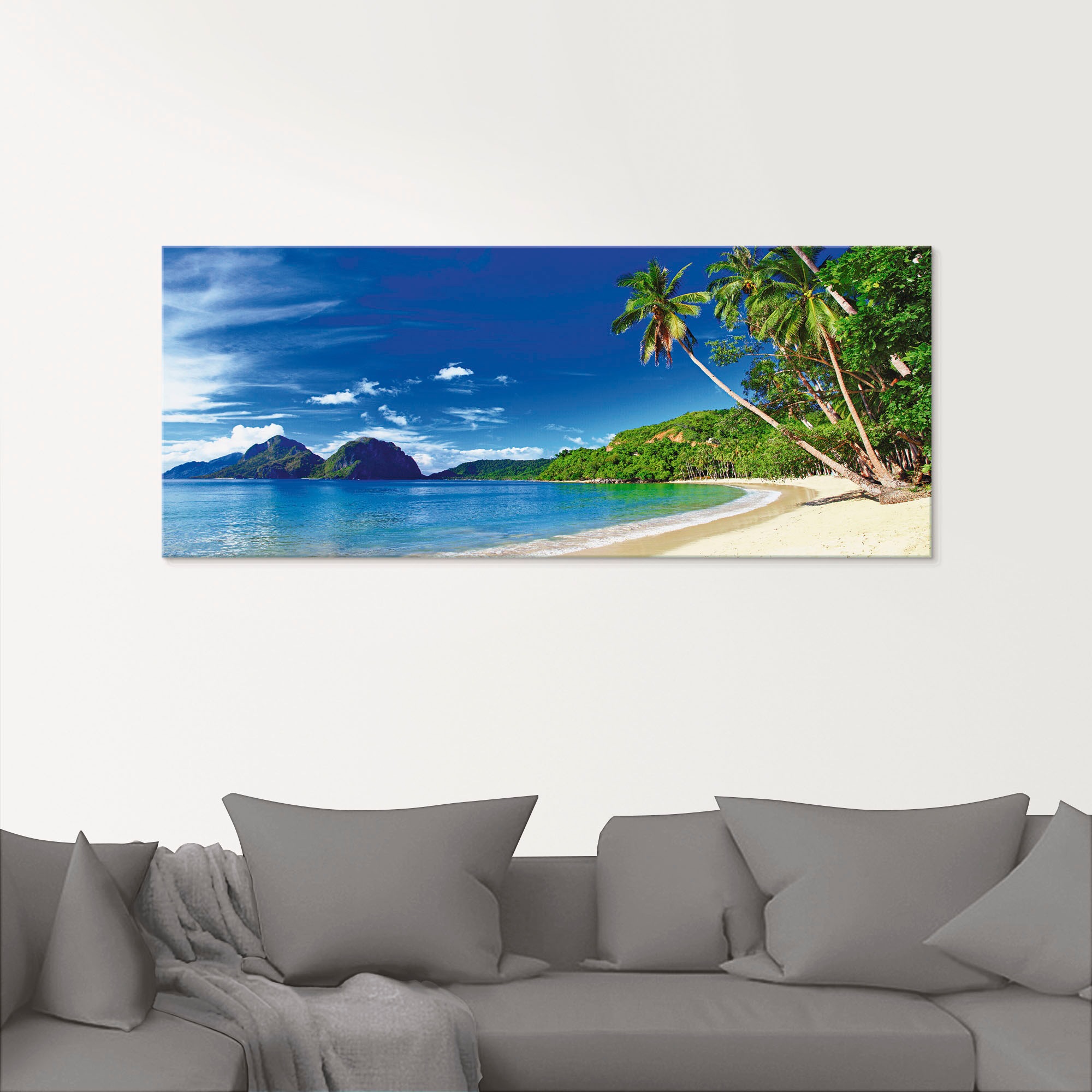 Thumbnail - Artland Glasbild "Paradies" Küste 1 Stk. tlg. in verschiedenen Größen