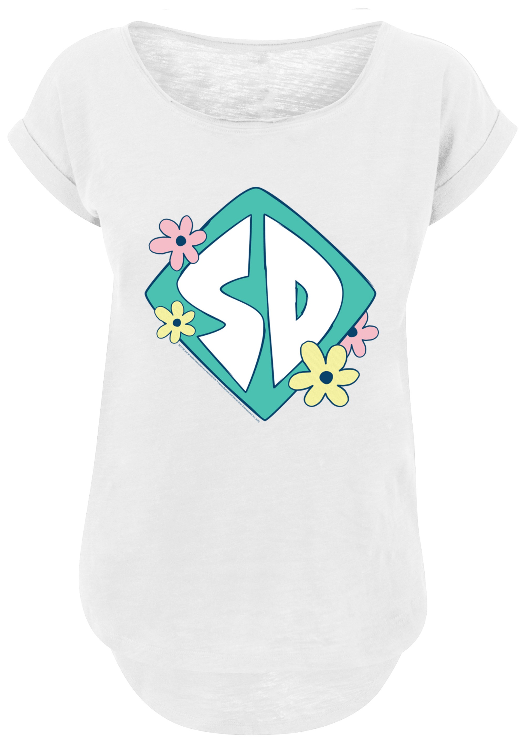 F4NT4STIC T-Shirt »Long Cut T-Shirt 'Scooby Doo Dog Tag'« Damen,Premium Merch,Lang,Longshirt,Bedruckt