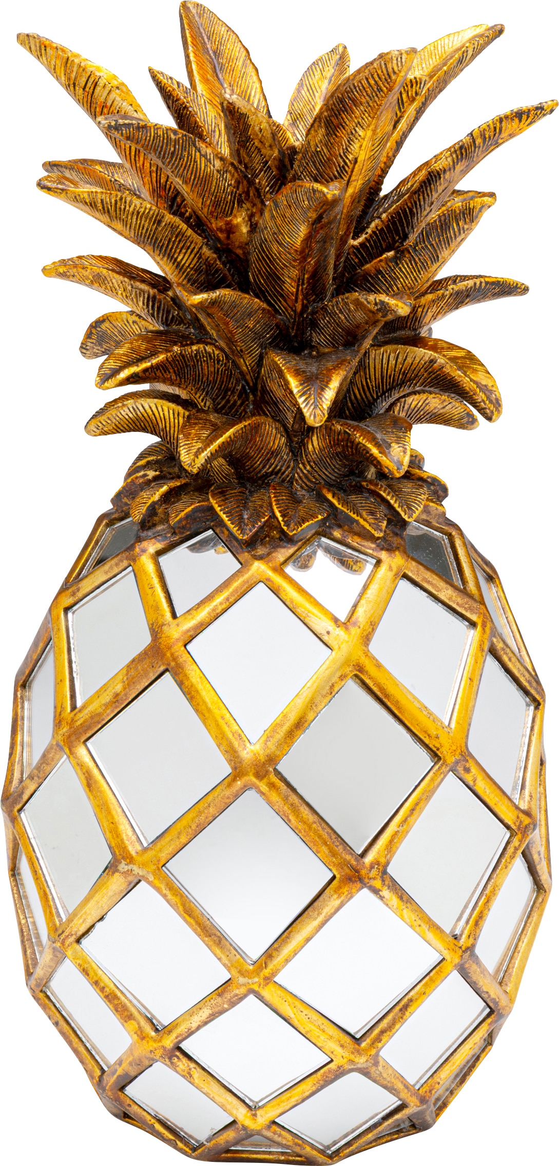 "Dekoobjekt KARE DESIGN ""Pineapple Mirror 29x35cm"", gold, B:17cm H:34cm T:17cm, Polyresin, Dekofiguren"